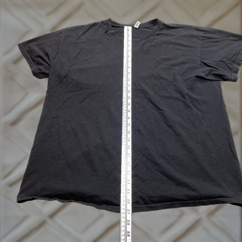 Vintage Allstyle Heavyweight Shirt Mens XL Black Crew Neck Short Sleeve Cotton Solid Top Size US XL / EU 56 / 4 - 1 Thumbnail