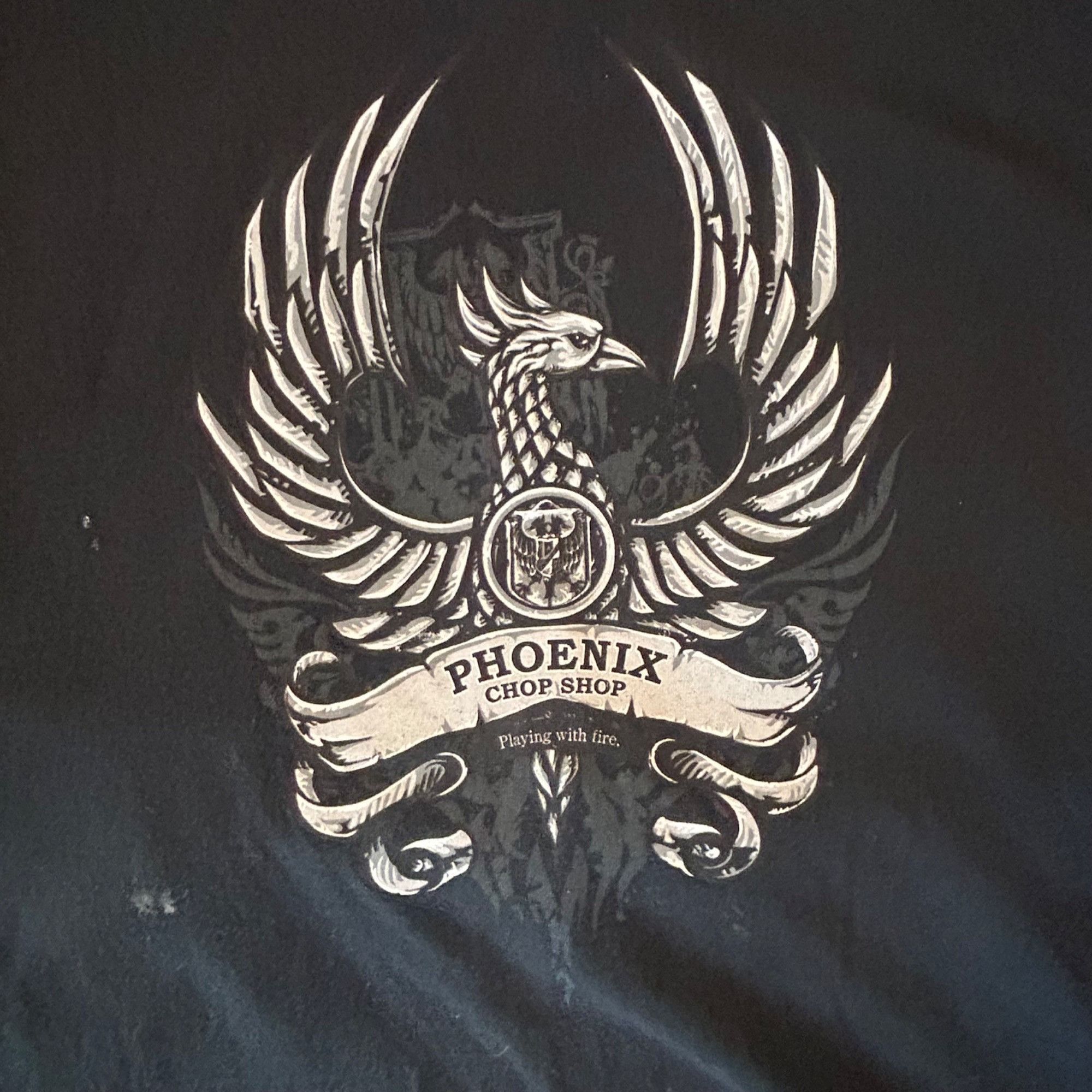 Vintage Vintage Biker Phoenix Chop Shop Outlaw Grunge Distressed Tan Size US XXL / EU 58 / 5 - 3 Thumbnail
