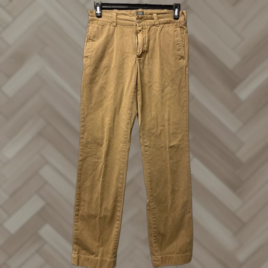 Vintage J Crew Men's Casual Pants 29x32 Cotton Flat Front Chino Cinnamon Brown Regular Fit Size US 29 - 1 Thumbnail