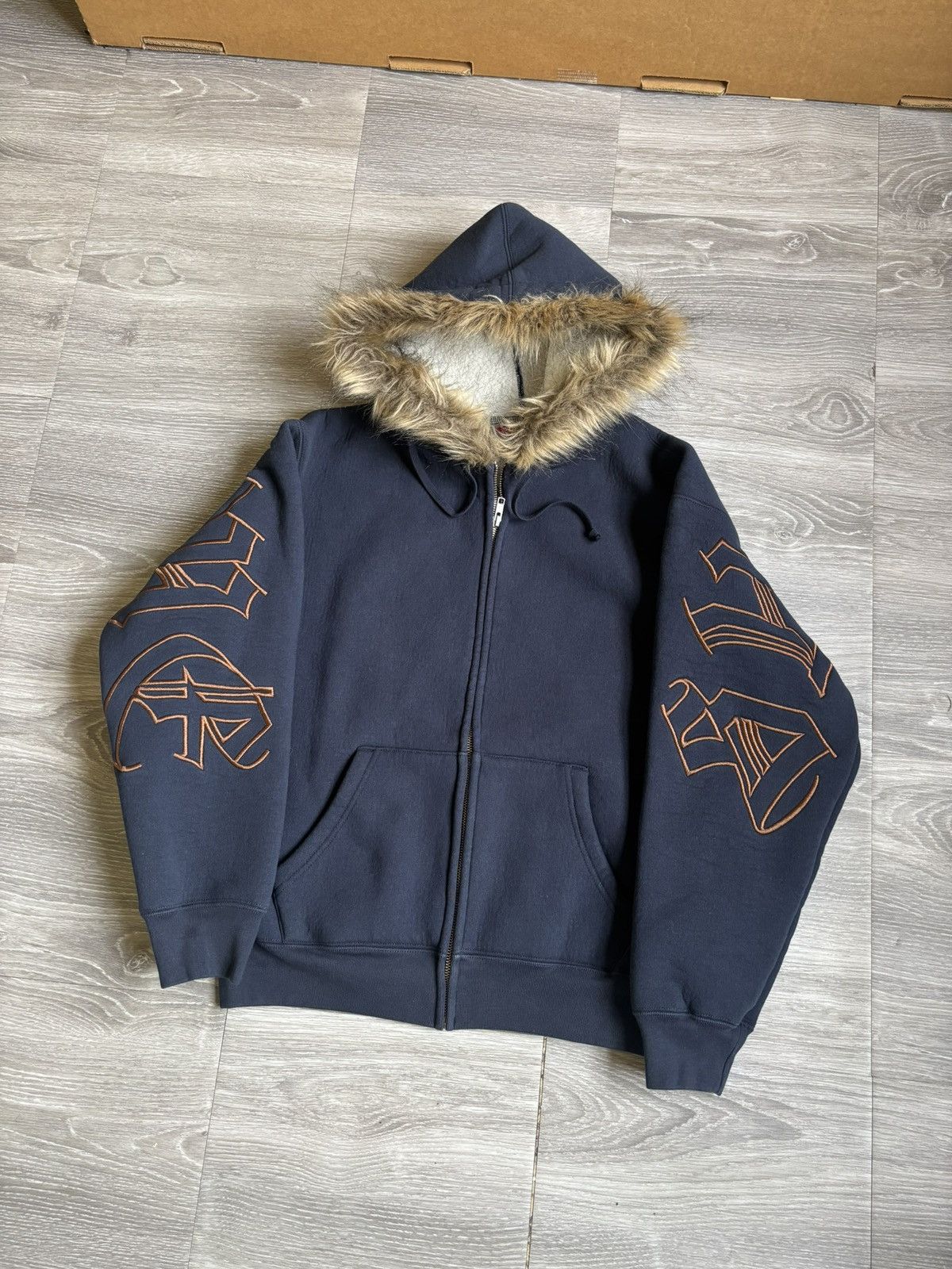 Supreme Supreme Faux Fur Hoodie Navy FW25 Size US S / EU 44-46 / 1 - 5 Thumbnail