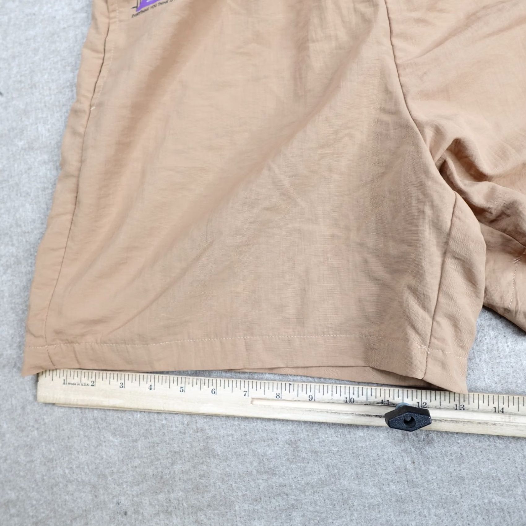 Vintage Melody Ehsani Shorts Beige Solid Nylon 4.5" Belted Lined Nylon Hiking NEW Ladies Regular L Beige Shoes? Size 36" / US 14 / IT 50 - 5 Thumbnail