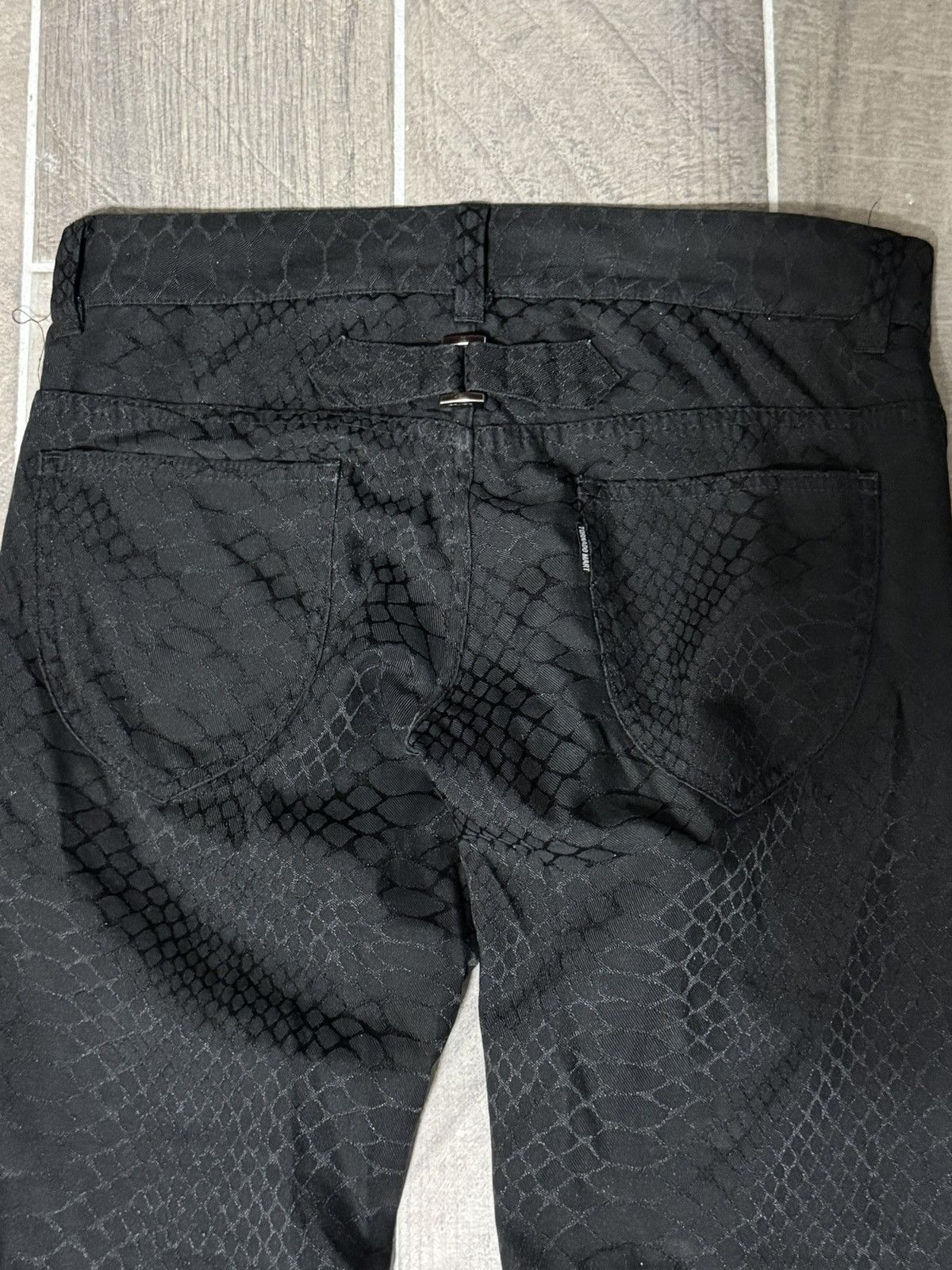 Tornado Mart flared croc jeans