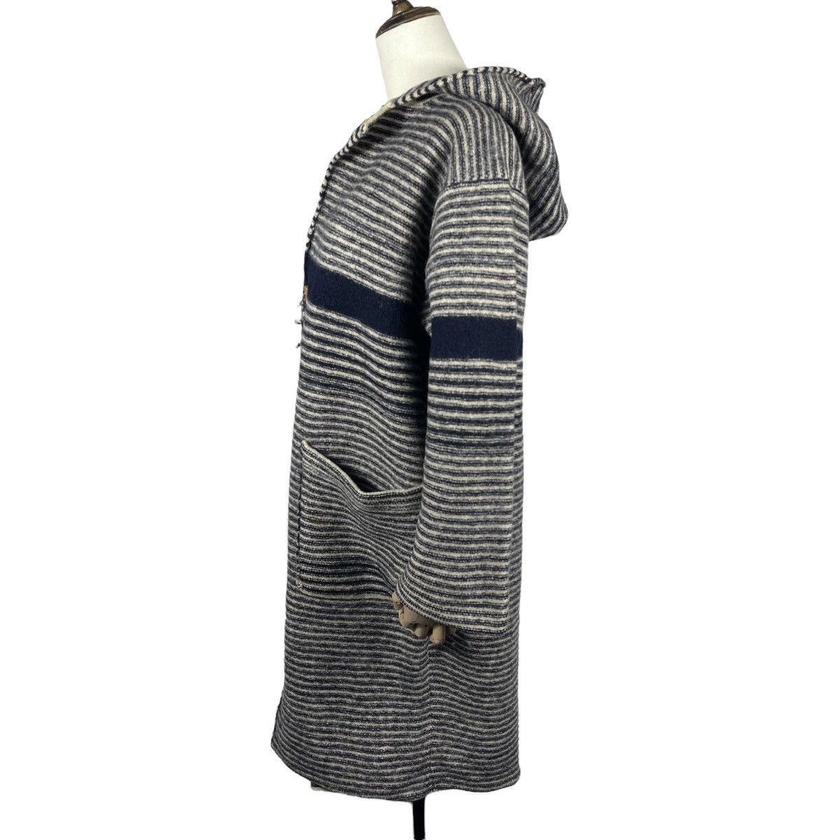 45rpm R By 45rpm Wool Striped Hoodie Duffle Coat Size L / US 10 / IT 46 - 5 Thumbnail