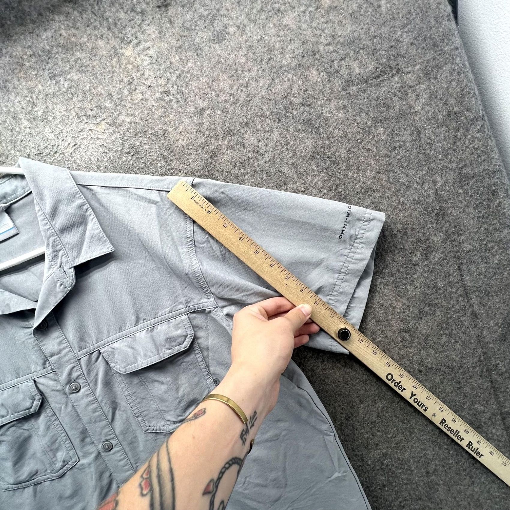 Vintage Columbia Shirt Mens Large Gray Omni-Wick Short Sleeve Button Front Casual Size US L / EU 52-54 / 3 - 5 Thumbnail