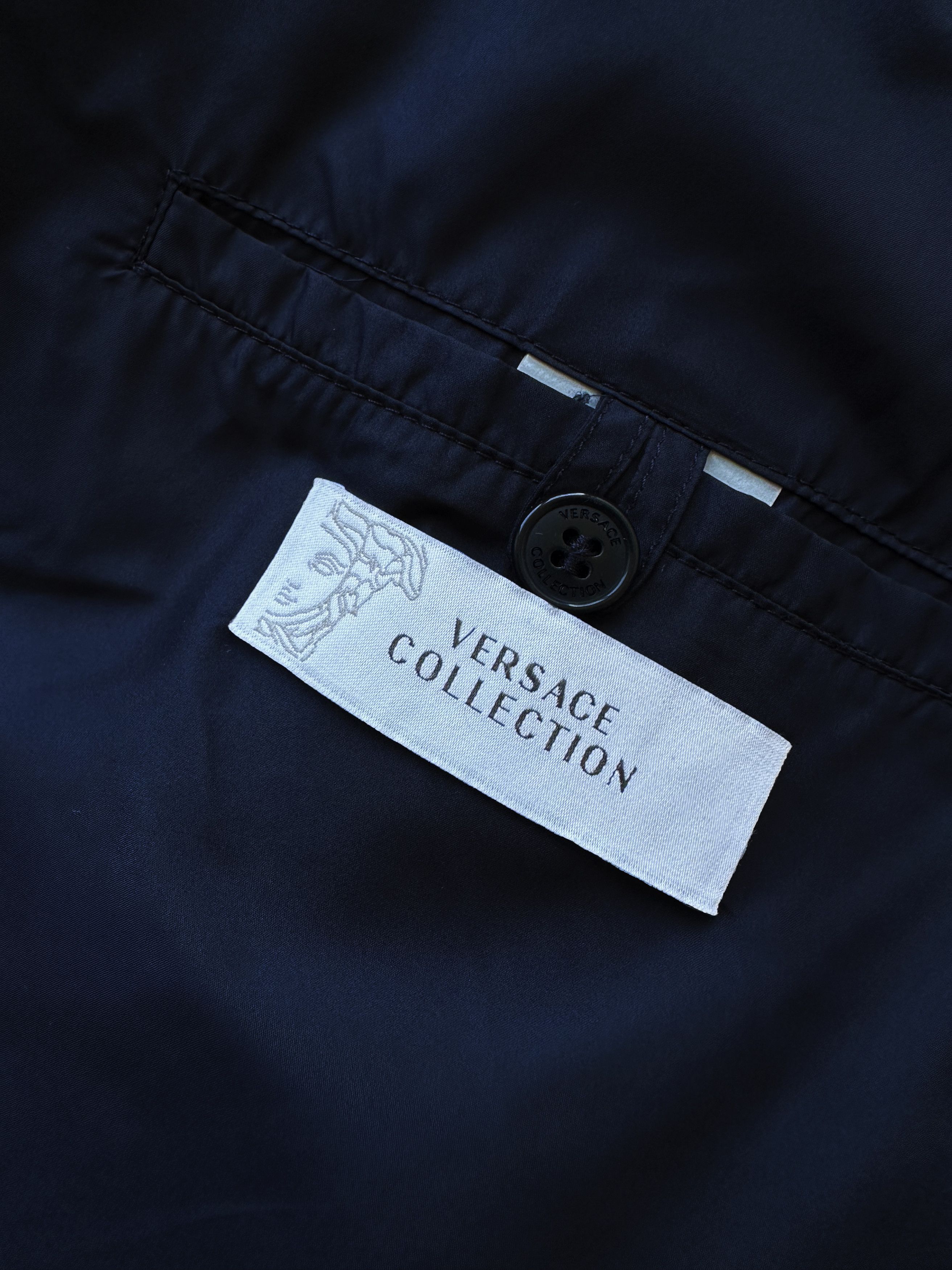 Versace Versace Collection Navy nylon bomber jacket Size US L / EU 52-54 / 3 - 2 Thumbnail