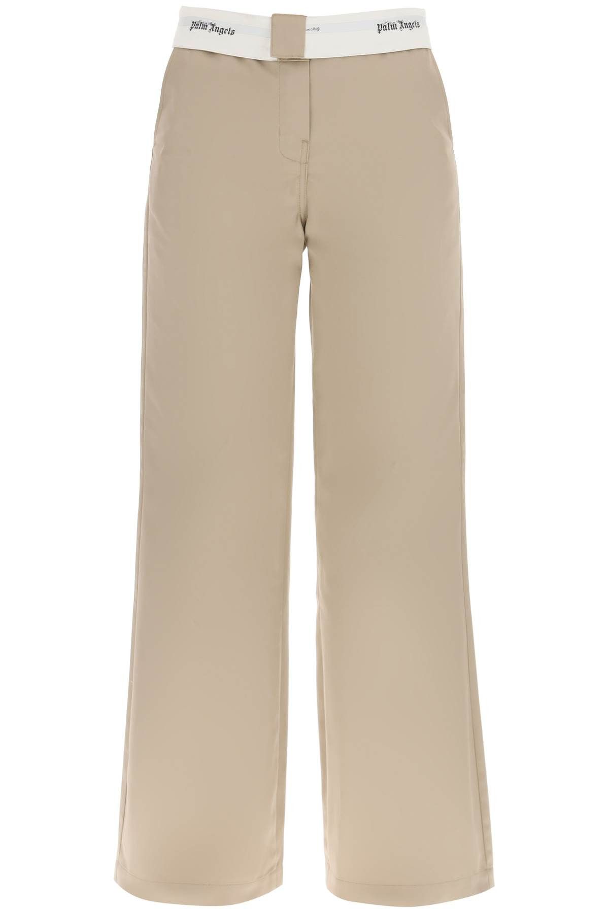 image of Palm Angels Reversed Waistband Chino Pants in Beige, Women's (Size 25)