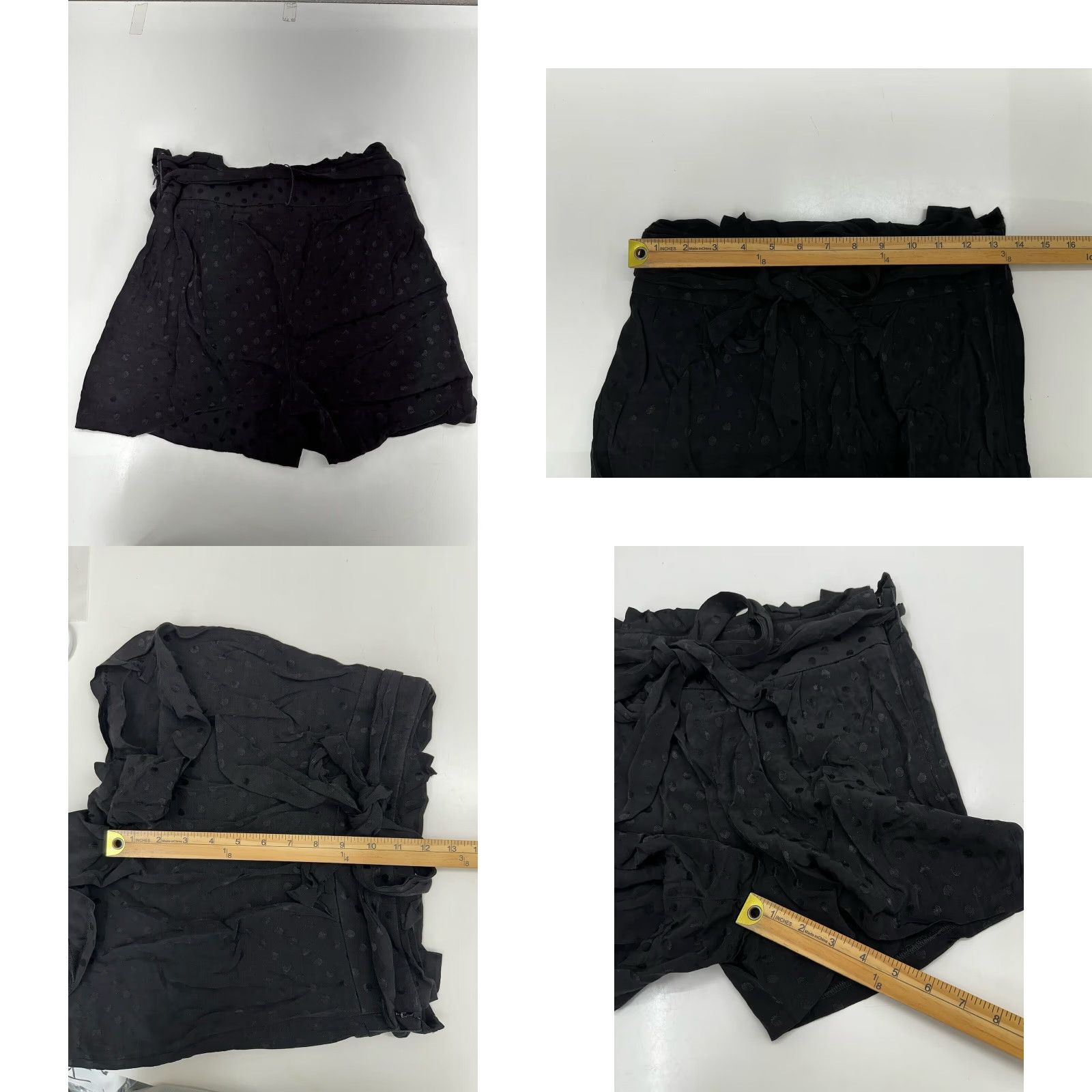 Express Express Womens Shorts Size 2 Midi High Rise Black Polka Dotted Belted Shirt? Size 26" / US 2 / IT 38 - 8 Thumbnail