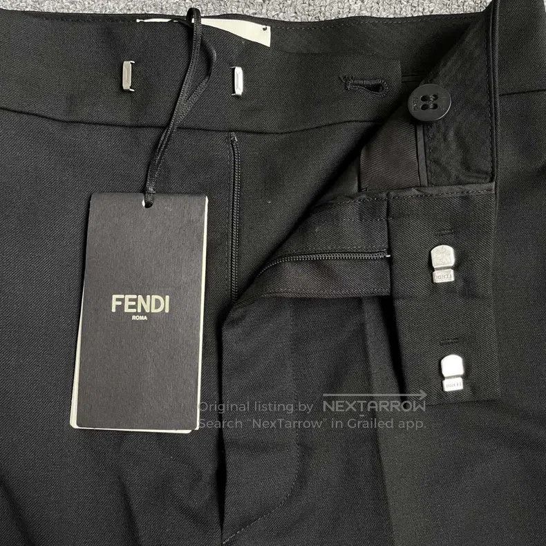Fendi Fendi Black Straight Pants with Slit Bottoms Size 24" / US 00 / IT 34 - 5 Thumbnail