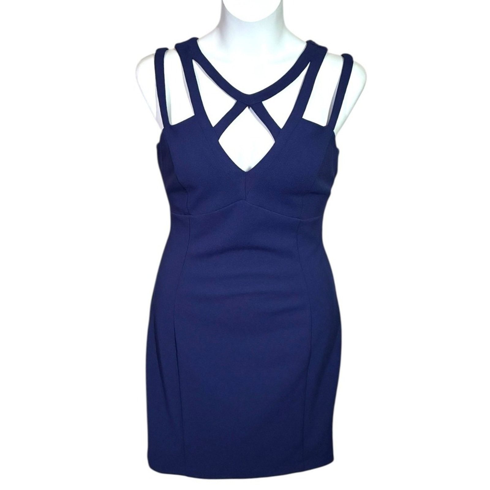 Guess Plus Guess Blue Crisscross Strap Bodycon Sheath Dress Sz 16 Size XXL / US 16-18 / IT 52-54 - 1 Thumbnail
