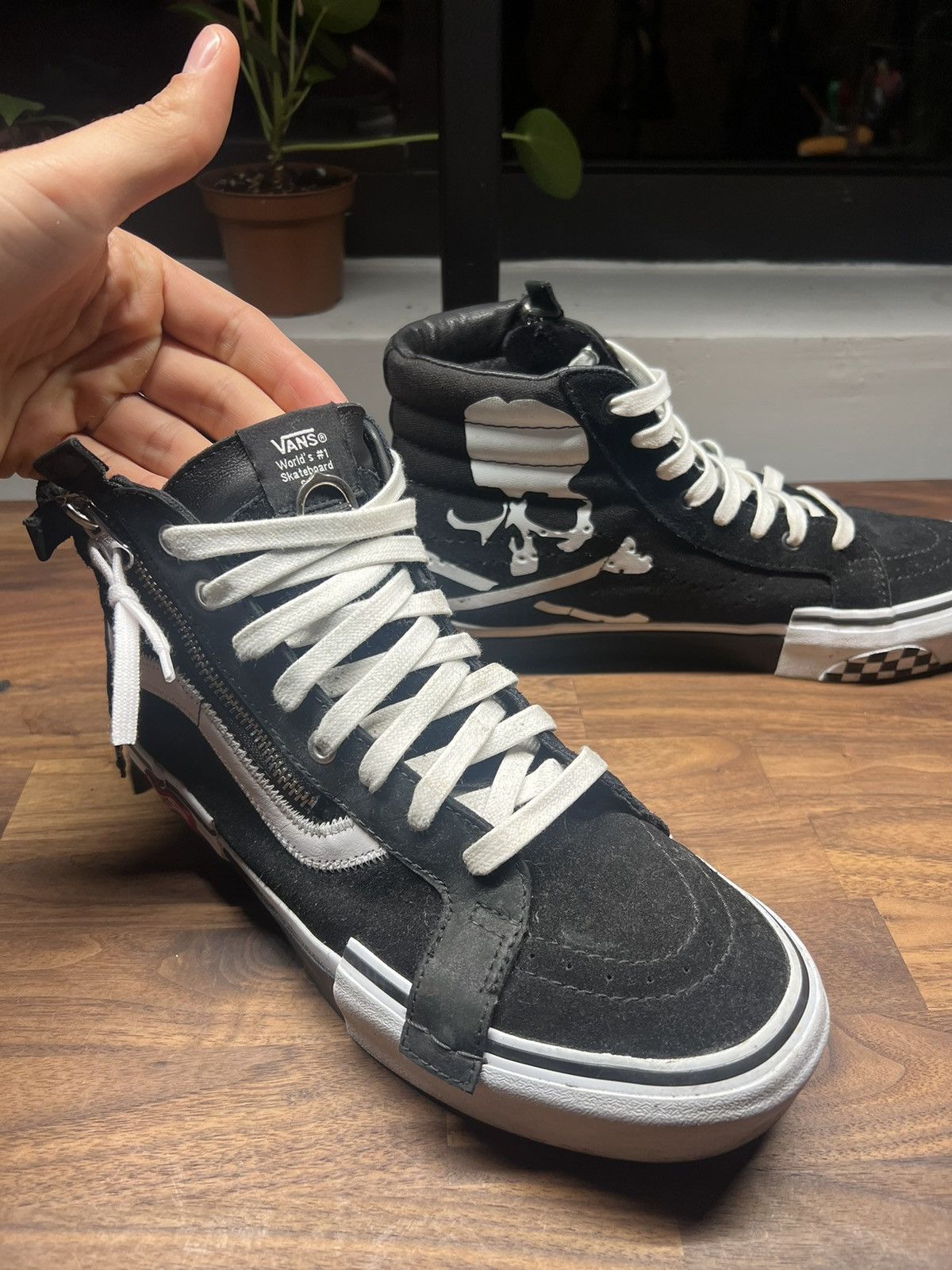 image of End. X Mastermind Japan X Sk8-Hi Shoes in Black, Men's (Size 10.5)
