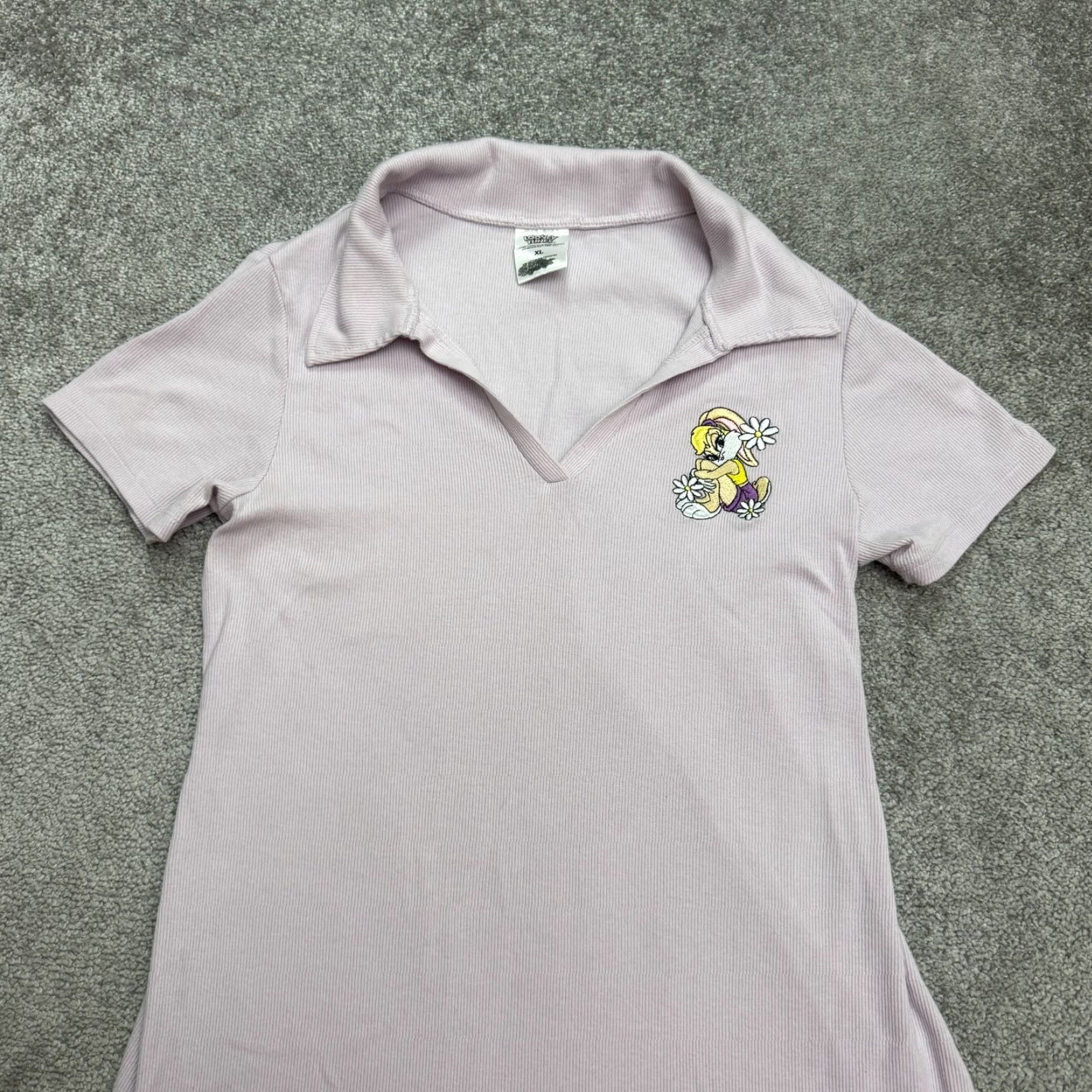 Vintage VINTAGE Looney Tunes Lola Bunny Ribbed Knit Mini Polo Dress Womens XL Lavender Kawaii Size XL / US 12-14 / IT 48-50 - 3 Thumbnail