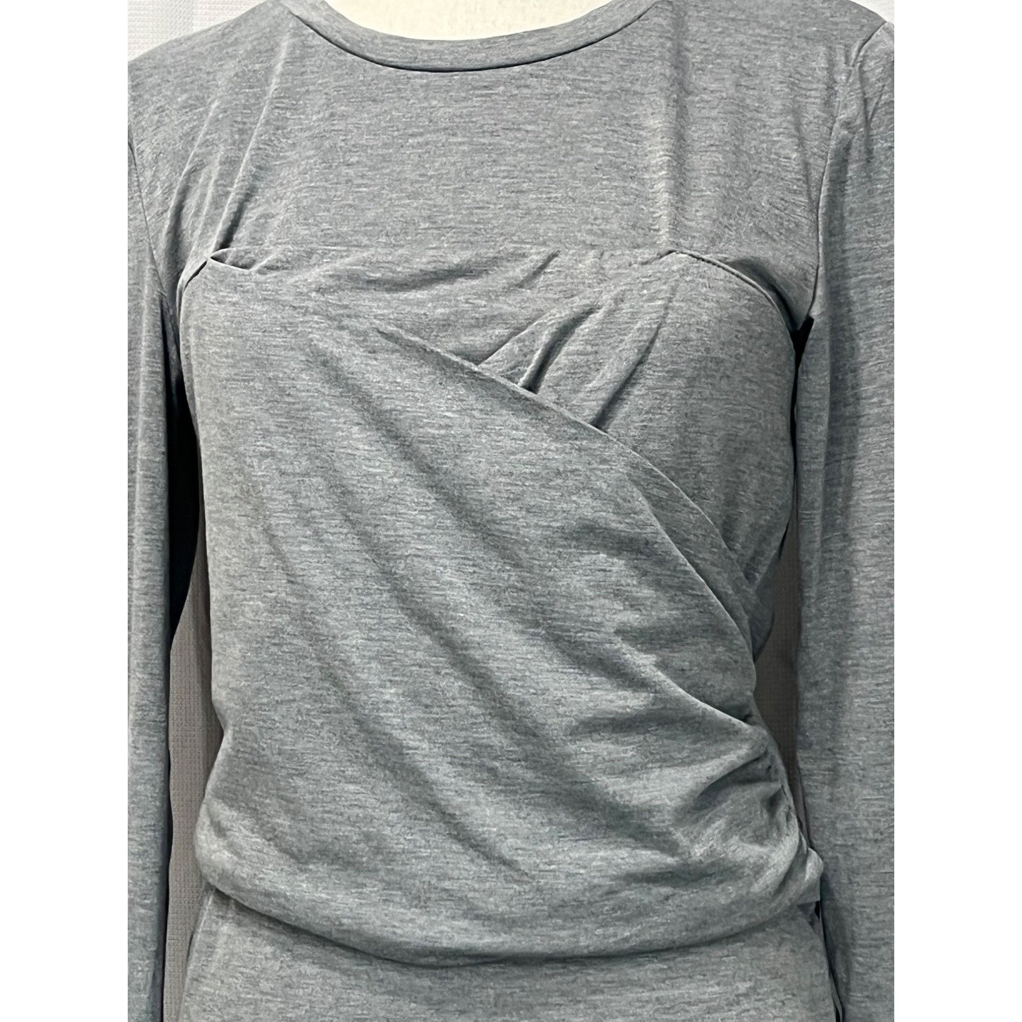 Other Vero Moda Nelly Ruched Knit Top, Heather Gray, Sz. L Size L / US 10 / IT 46 - 5 Thumbnail