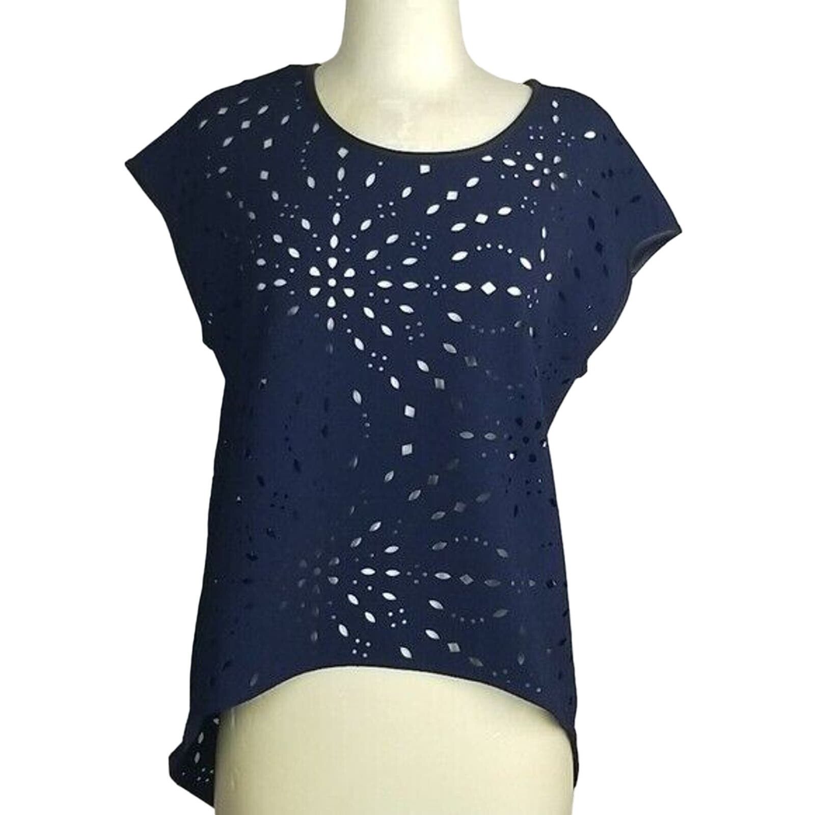 Alberto Alberto Makali Perforated Top S Whisygoth Artsy Asym Topper Size S / US 4 / IT 40 - 1 Thumbnail