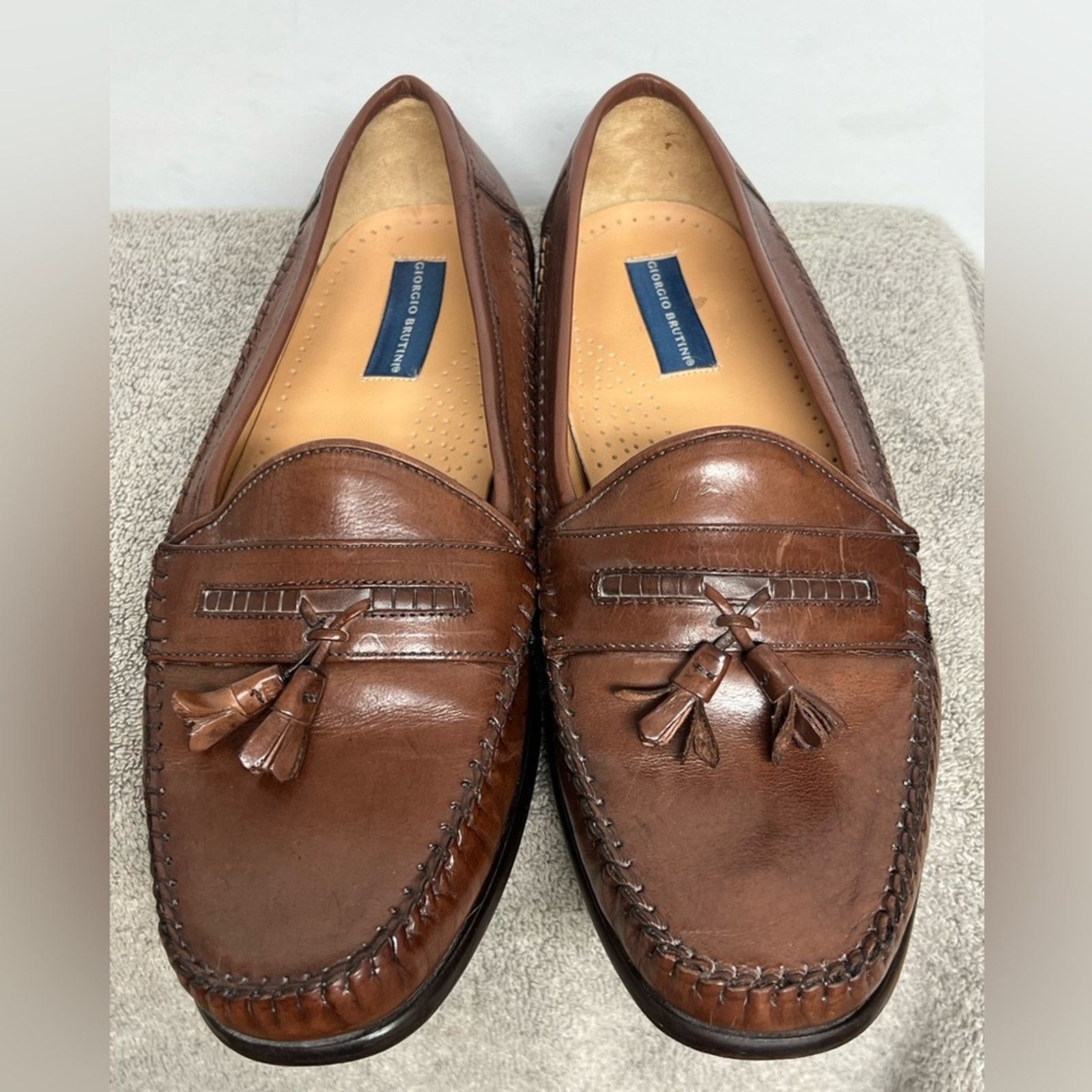 Giorgio Brutini Giorgio Brutini Brown Leather Tassel Slip On Loafers Shoes Size US 13 / EU 46 - 1 Thumbnail