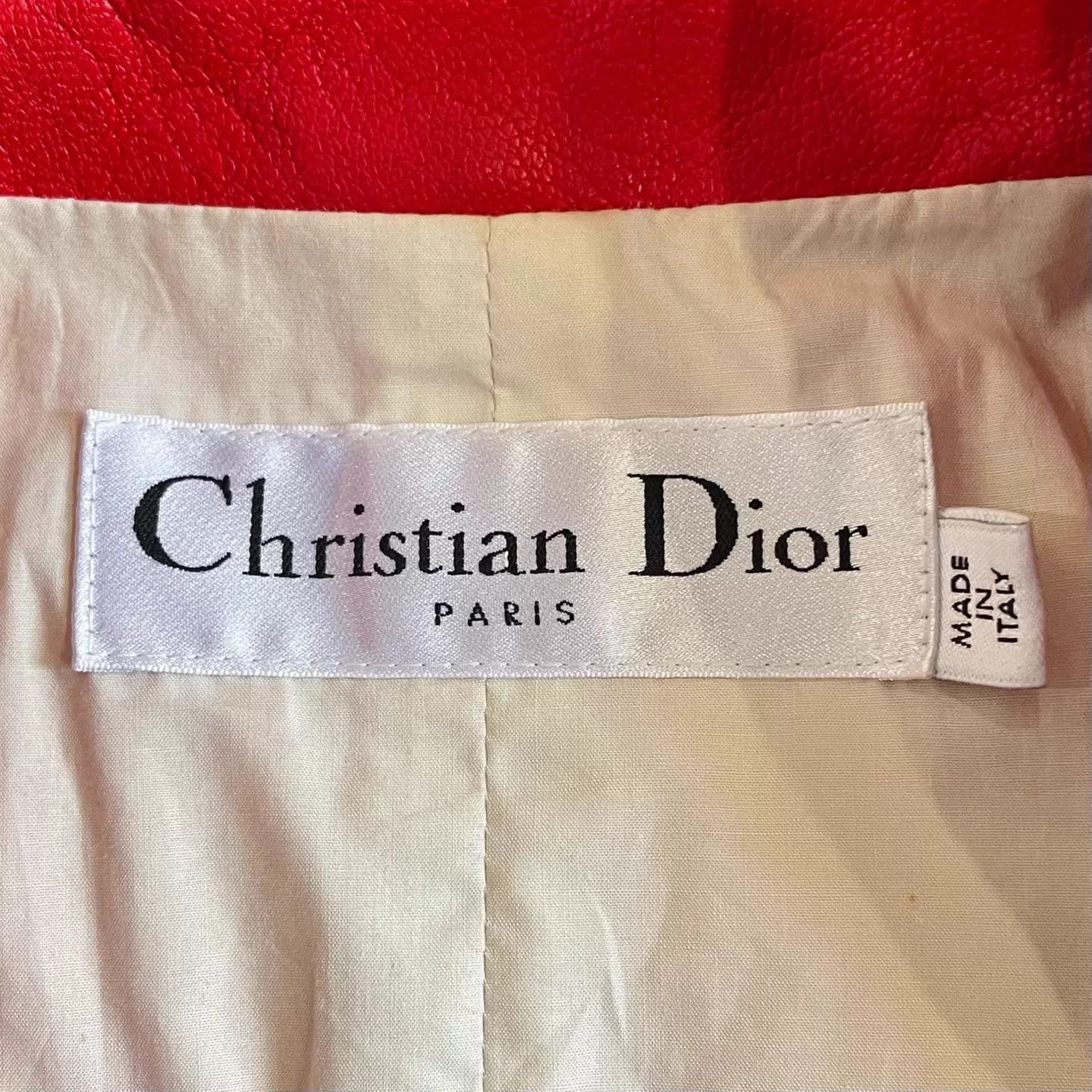 Dior Dior Vibrant Red Leather Biker Jacket Women's 34 Edgy Size XS / US 0-2 / IT 36-38 - 5 Thumbnail