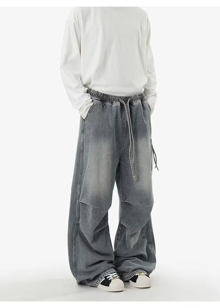 Japanese Brand × Jean American retro pocket loose washed wide-leg cargo jeans Size US 32 / EU 48 - 2 Thumbnail
