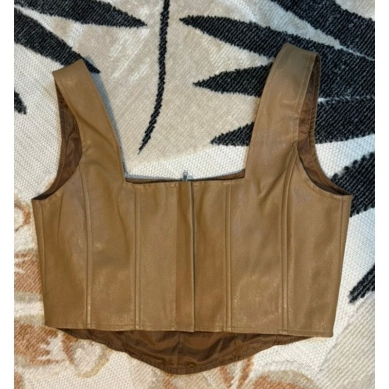 Nasty Gal Nasty Gal Women's Tan Faux Leather Corset Size XL / US 12-14 / IT 48-50 - 2 Thumbnail