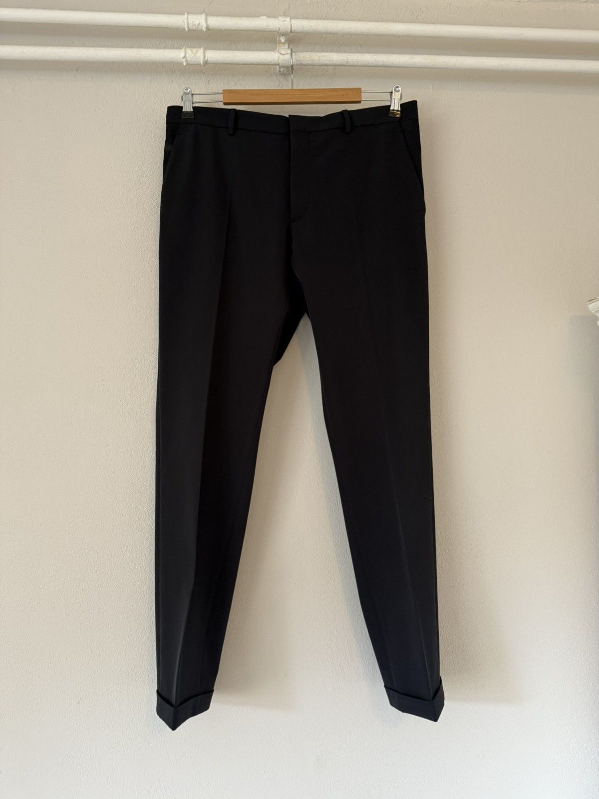 Prada Prada Navy Nylon Trousers with Cuffed Hem – Size 52 Size US 36 / EU 52 - 1 Thumbnail