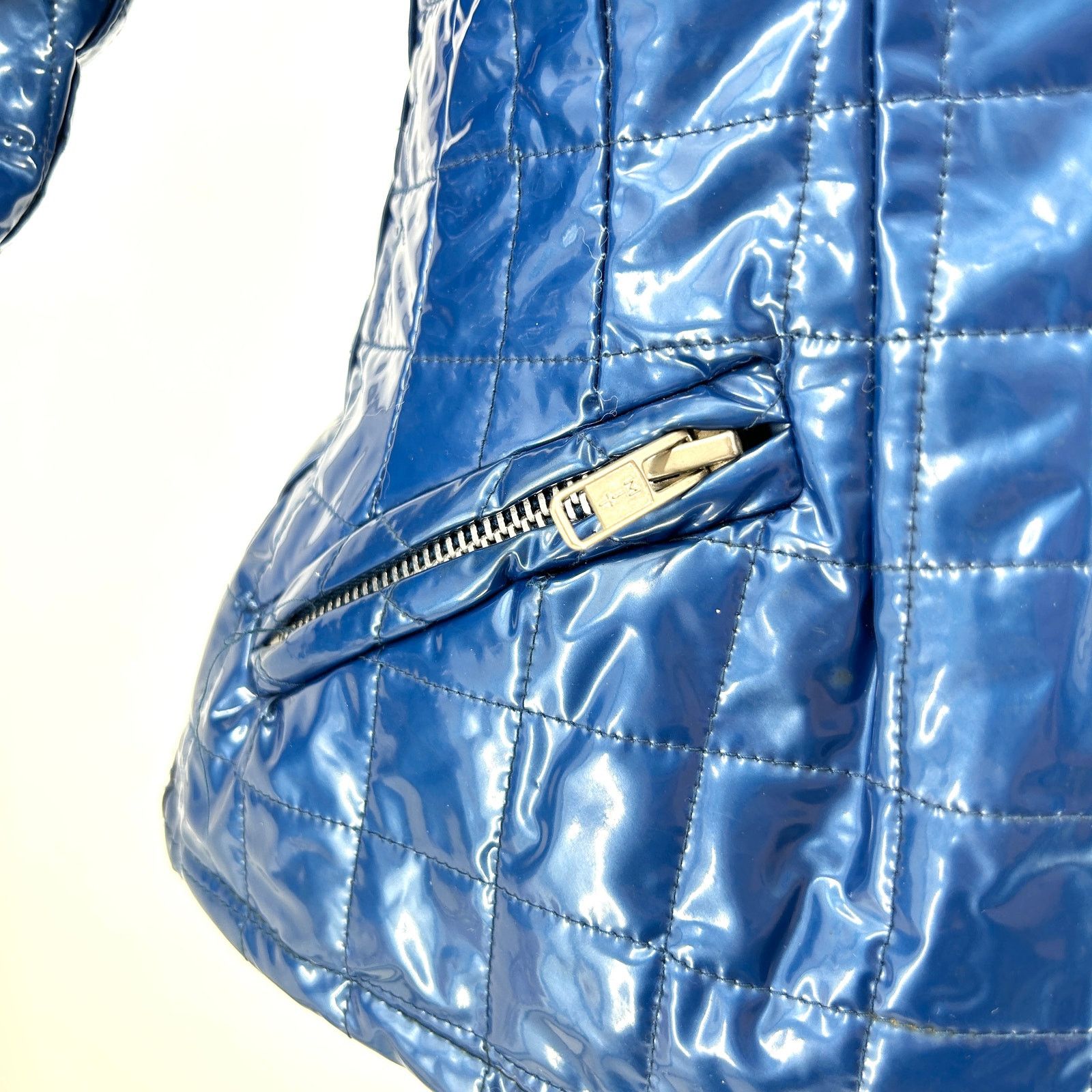 90s Wippette by Kenn Sporn Blue Quilted Vinyl Jacket
