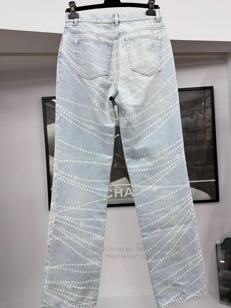 Chanel Chanel 25P light pearl chain jeans Size 25" / US 0 / IT 36 - 3 Thumbnail