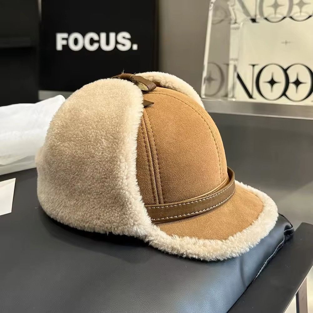 Japanese Brand Lamb Faux Fur Earflaps Bomber Hats Size ONE SIZE - 1 Thumbnail