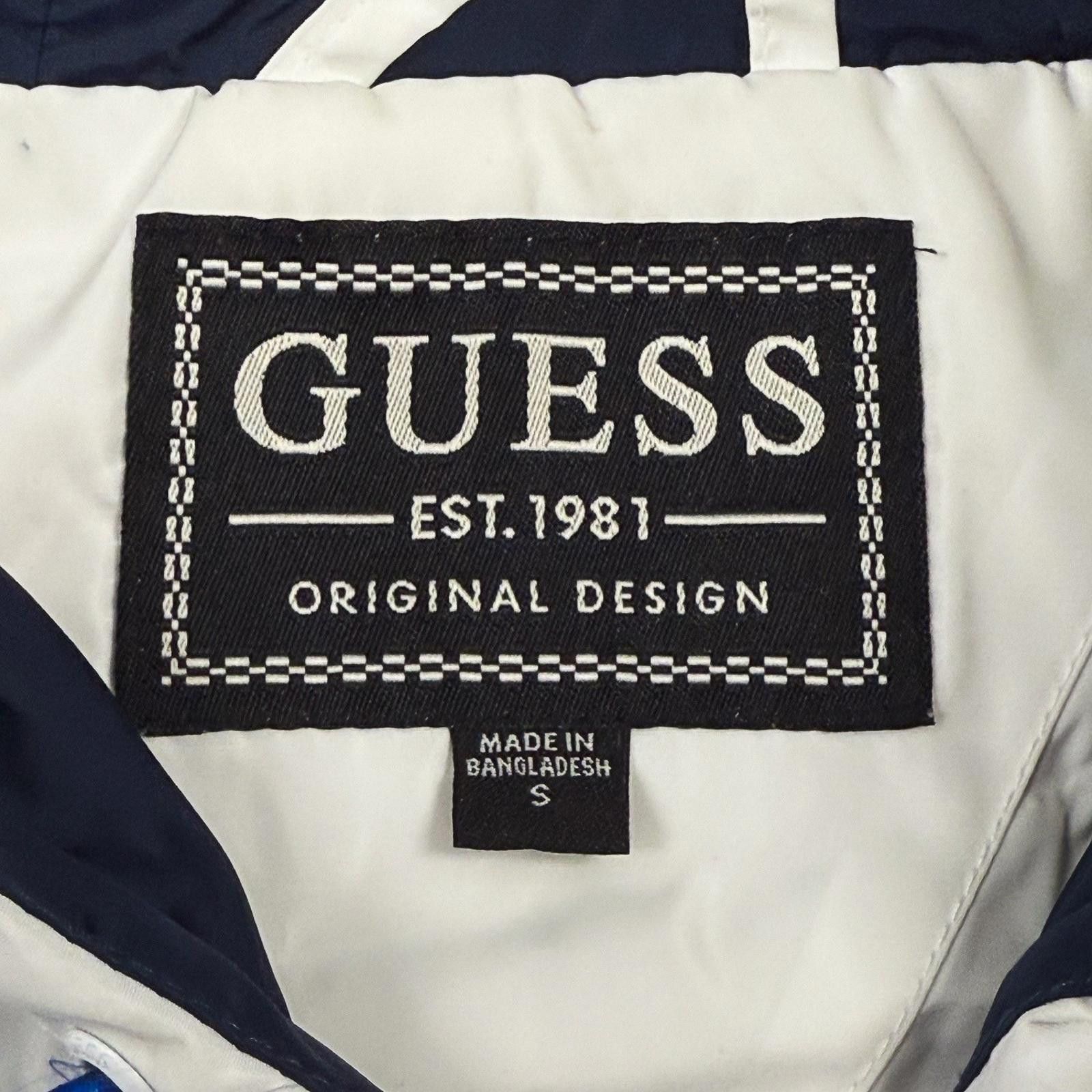 Guess Guess Jacket Mens S White Hooded Windbreaker Full Zip Logo Size US S / EU 44-46 / 1 - 3 Thumbnail