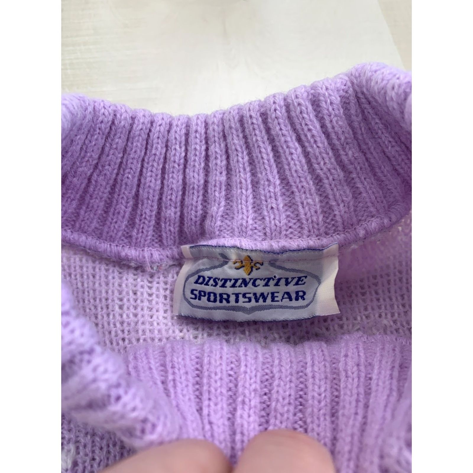 Vintage VINTAGE Distinctive Sportswear Purple Floral High Neck Knit Sweater Medium Women Size M / US 6-8 / IT 42-44 - 4 Thumbnail
