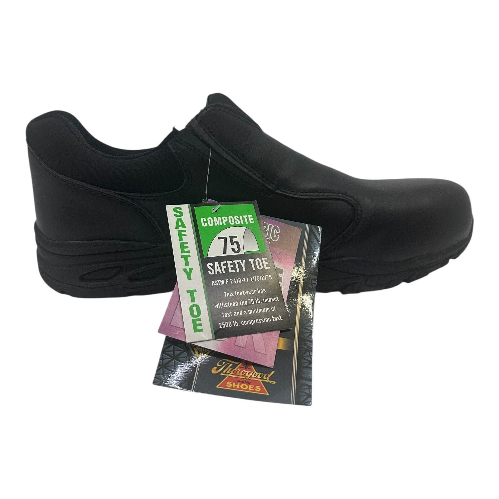 Thorogood Thorogood Unisex M4 W6 ASR Slip-Resistant Black Leather Work Size US 6 / IT 36 - 6 Thumbnail