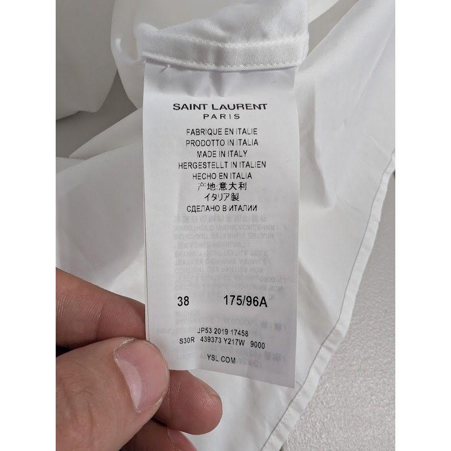 Saint Laurent Paris o1rshd1 Button Shirt in White Size US S / EU 44-46 / 1 - 15 Thumbnail