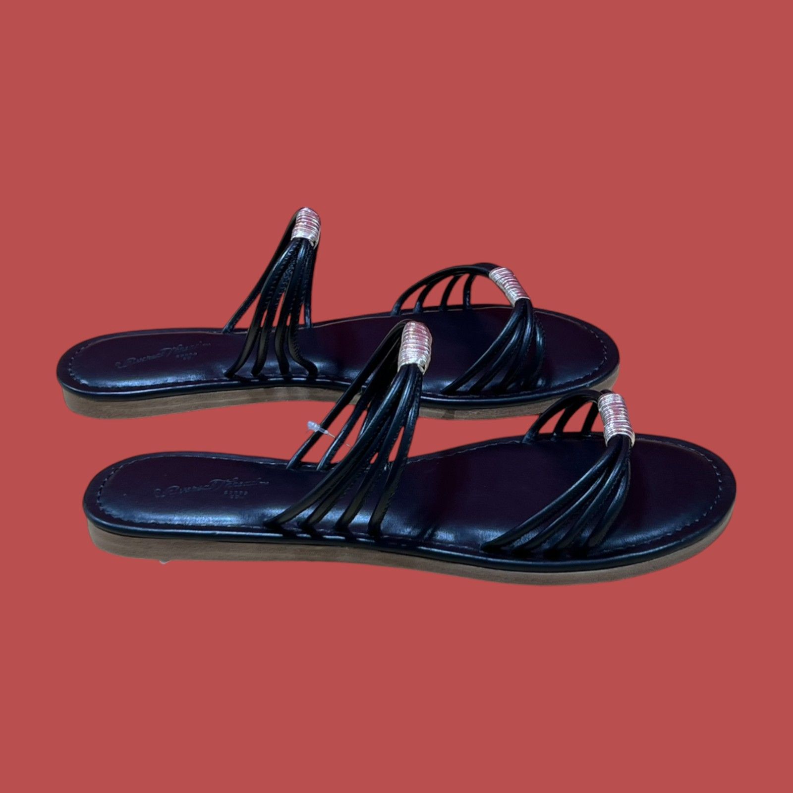Other Universal Thread - Women's Aura Two Band Slide Sandals - Bla Size US 7.5 / IT 37.5 - 2 Thumbnail