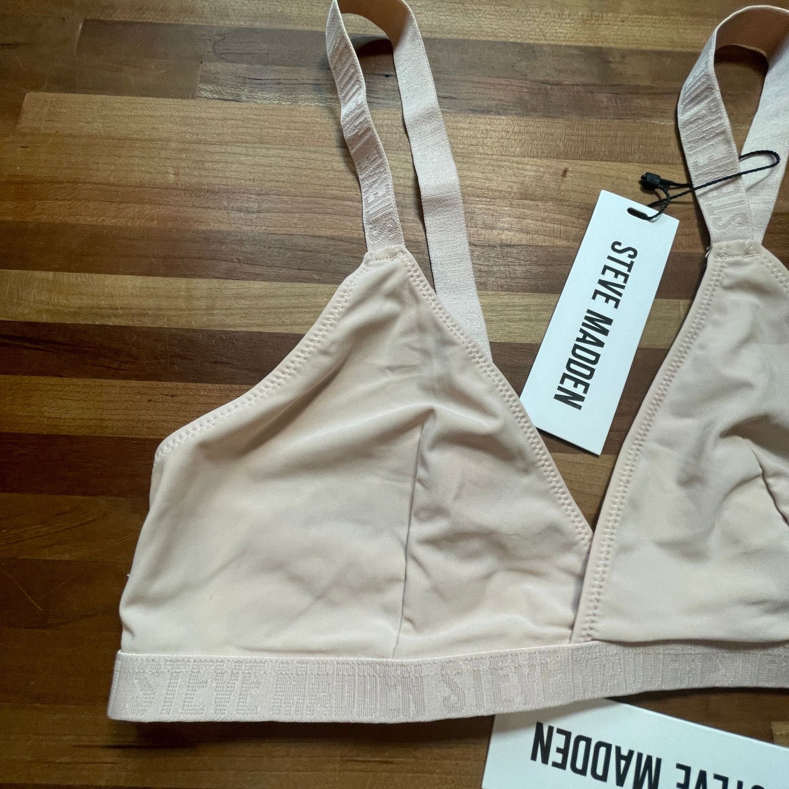 Steve Madden Steve Madden Women’s Triangle X-Back Bra/panty set, tan m Size ONE SIZE - 3 Thumbnail