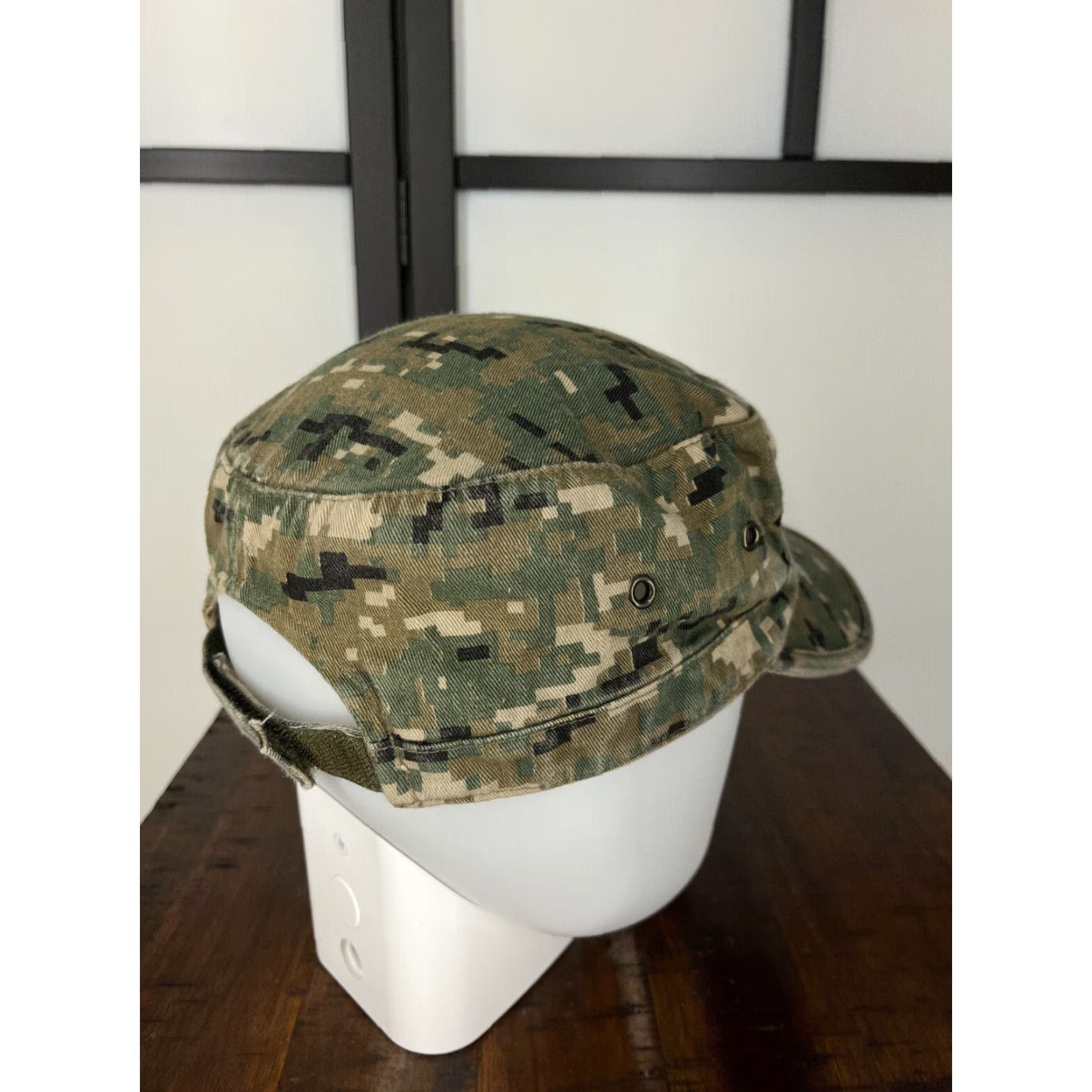 Vintage Drag Star Army Hat Cap Strap Back Adult One Size Green Embroidered Camo Cotton Size ONE SIZE - 7 Thumbnail