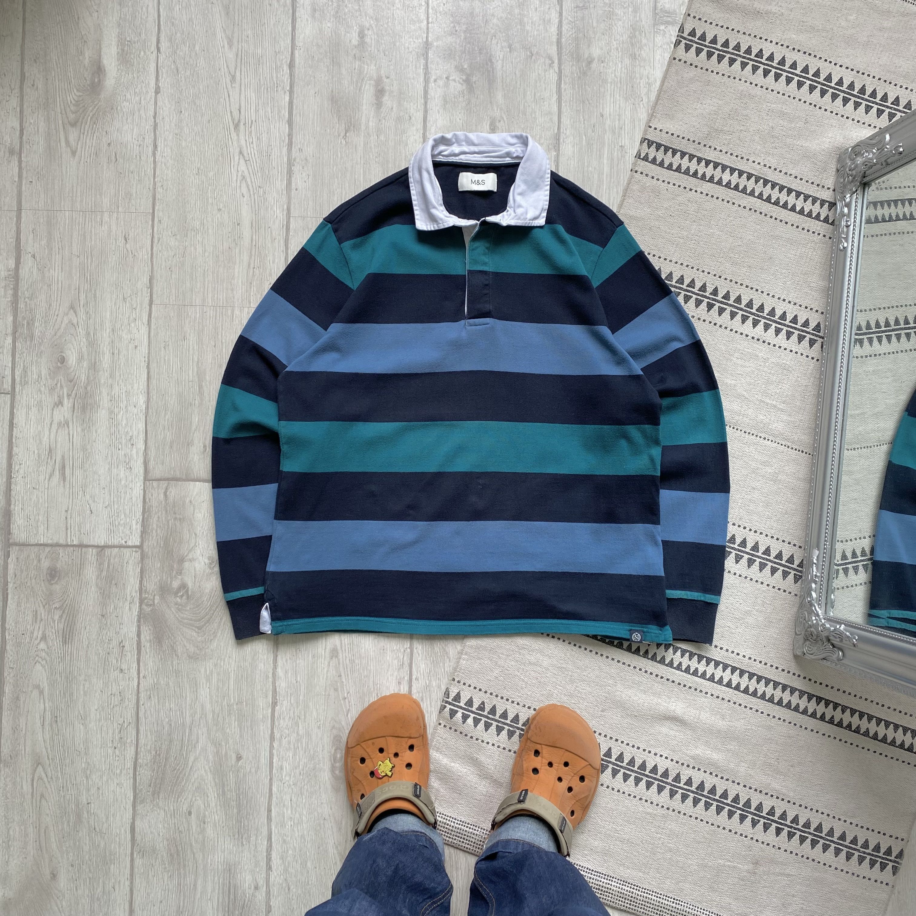 Polo Ralph Lauren MS Ralph Lauren style Striped rugby shirt longsleeve vintage Size US M / EU 48-50 / 2 - 1 Thumbnail