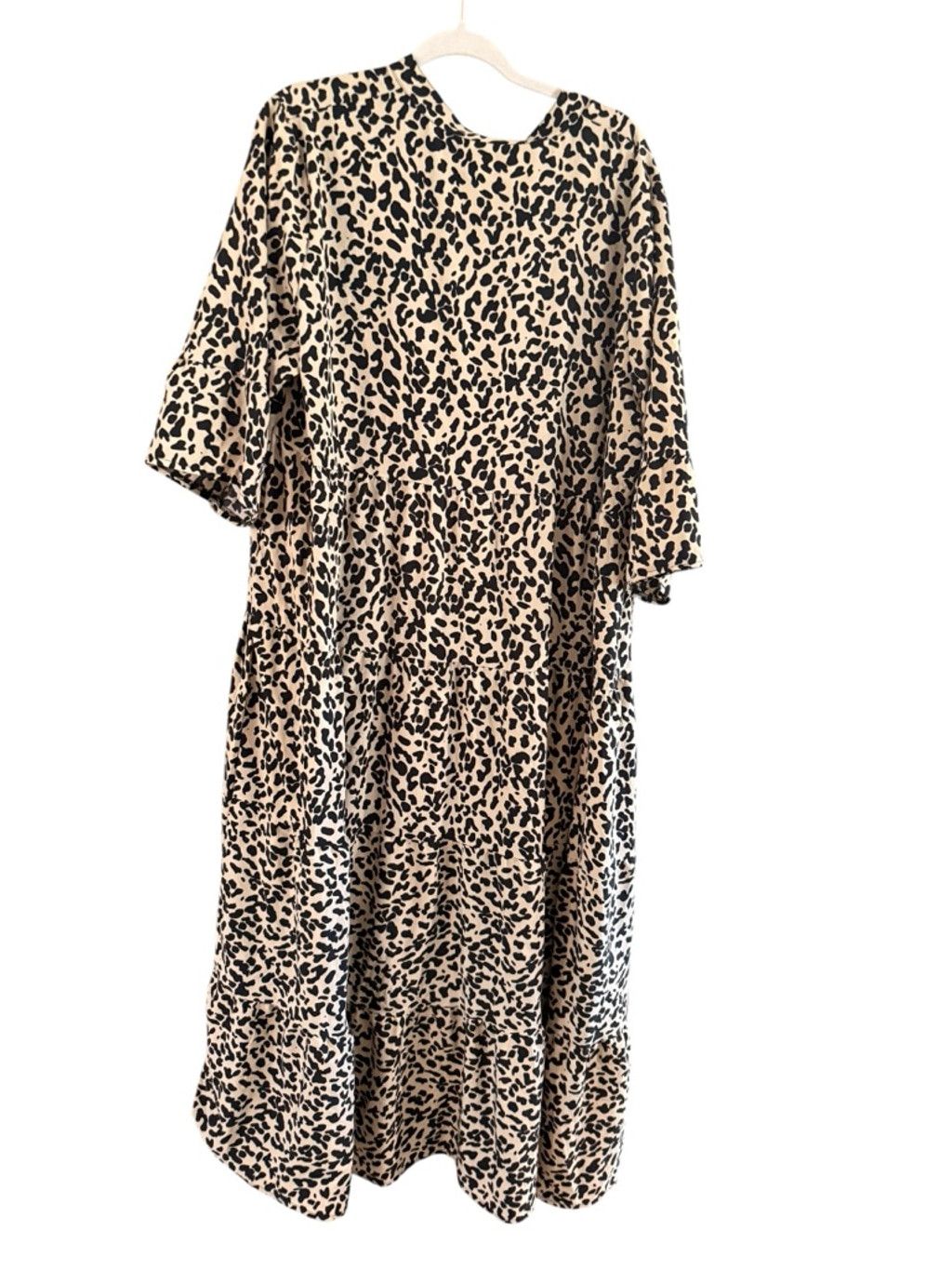 The Unbranded Brand Women's Unbranded Midi Dress Plus 3X Beige Black Leopard Pri Size 3XL / US 20-22 - 9 Thumbnail