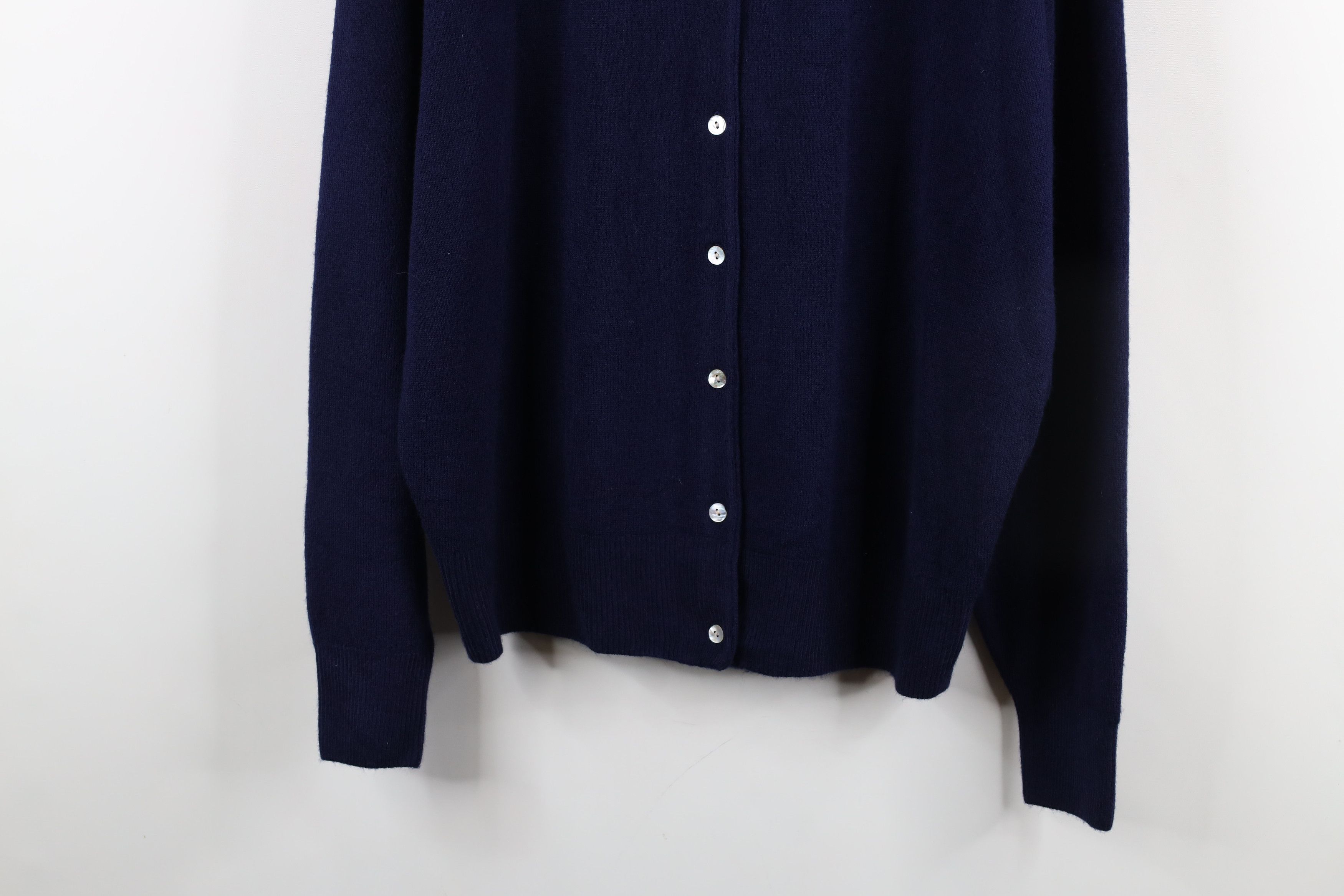 Vintage Vintage 70s Streetwear Cashmere Knit Cardigan Sweater Blue Size XL / US 12-14 / IT 48-50 - 3 Thumbnail