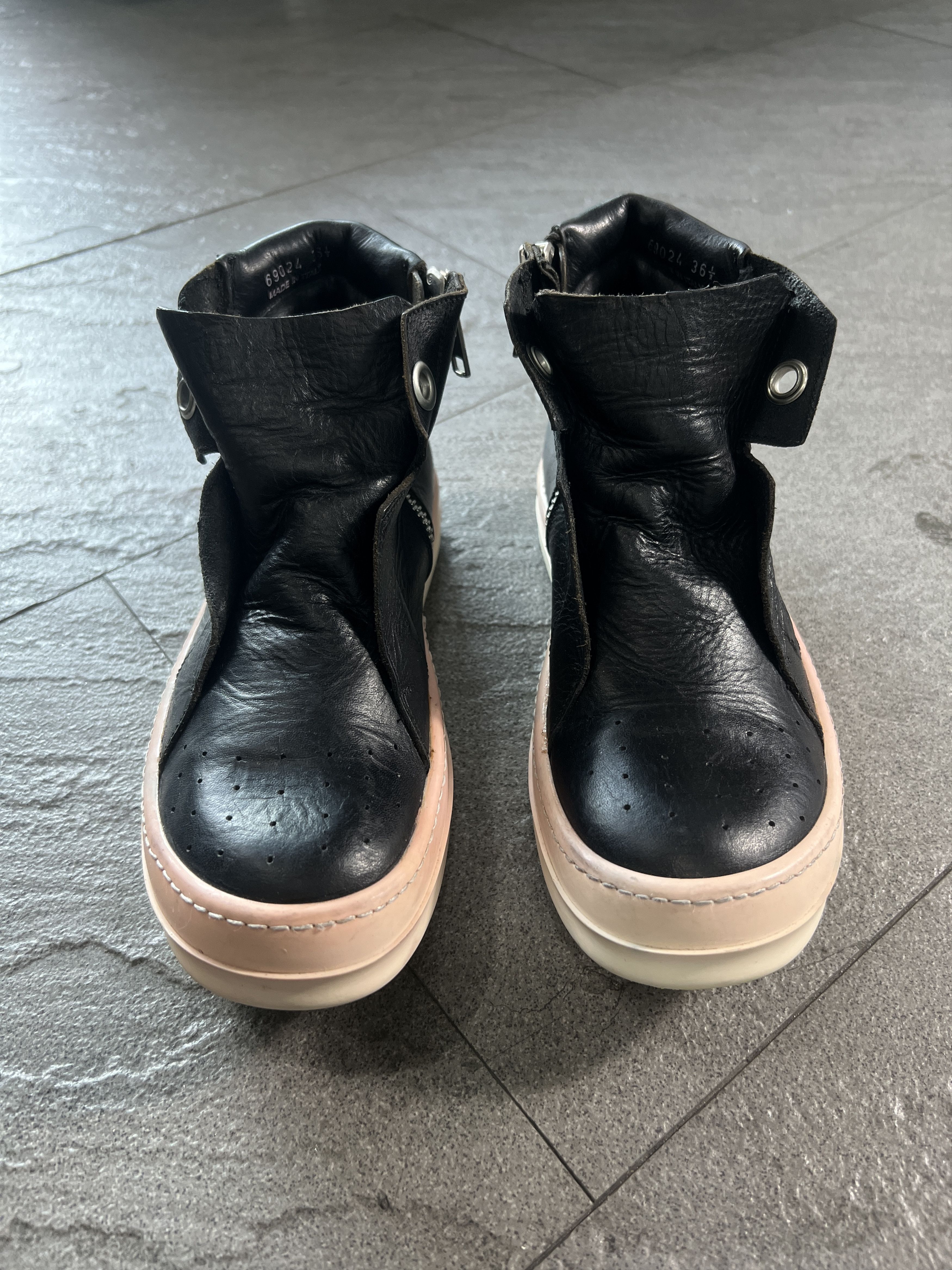 Rick Owens Rick Owens Leather Side Zip Sneakers Black EU36.5 Size US 5.5 / IT 35.5 - 2 Thumbnail