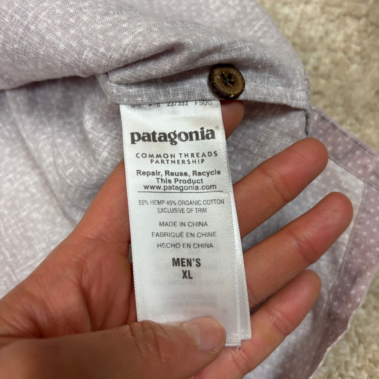 Patagonia Patagonia Back Step Lightweight Hemp Blend Button Down XL Size US XL / EU 56 / 4 - 7 Thumbnail