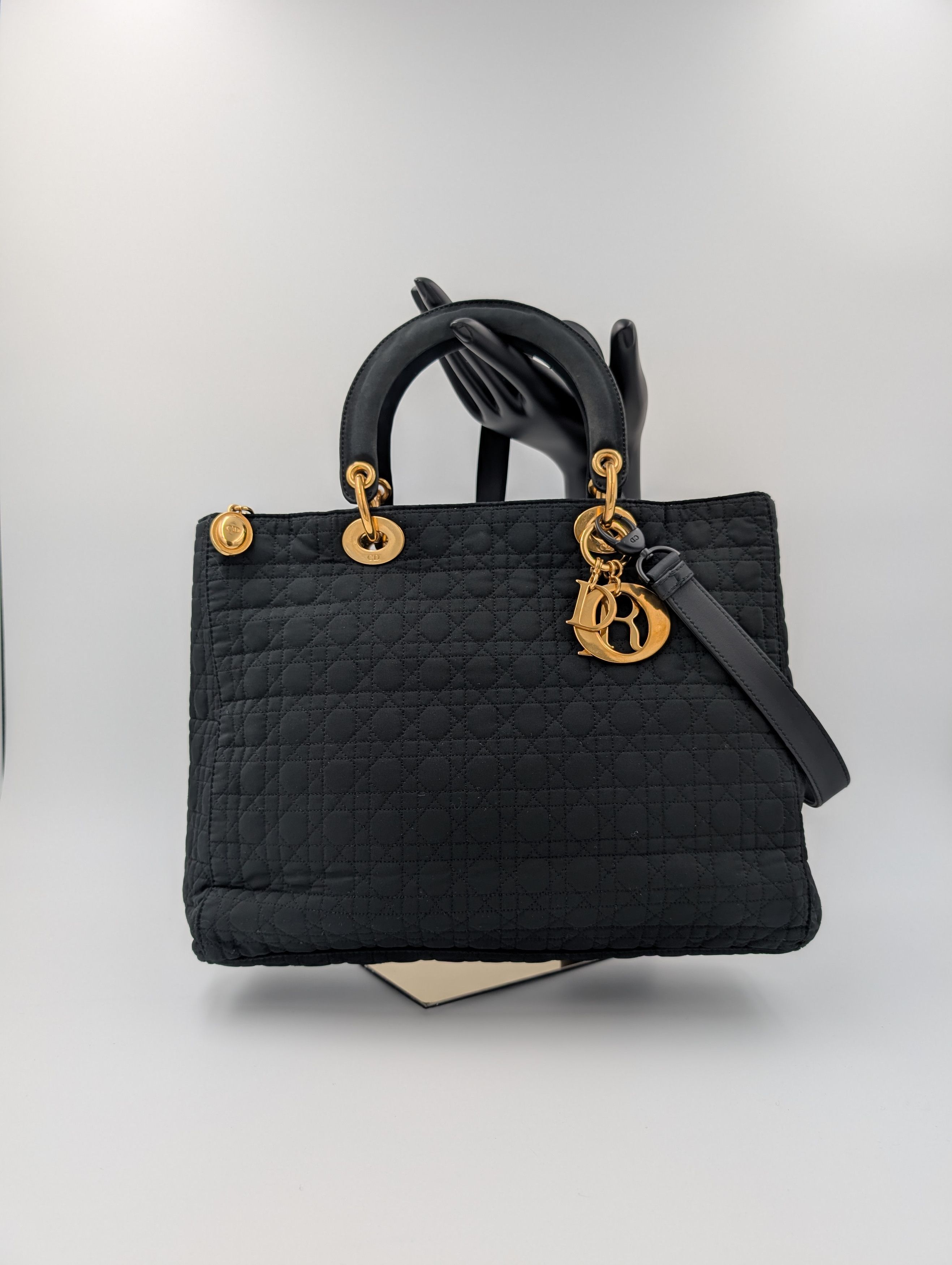 Dior Black Lady Dior Cloth Bag Size ONE SIZE - 9 Thumbnail