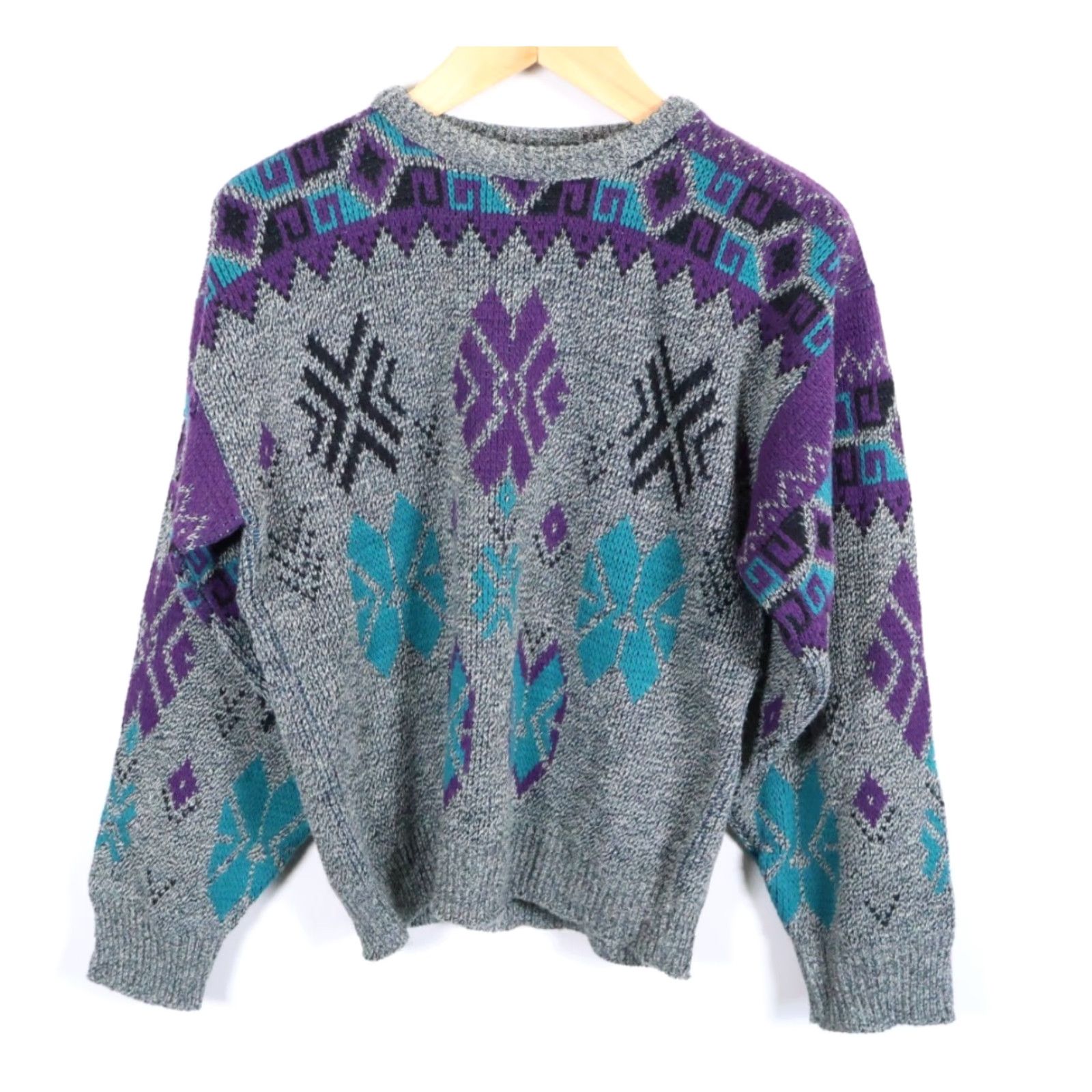 Vintage VINTAGE CC Sport Sweater Mens L Gray Geometric Acrylic Knit Pullover 90s Style Size US L / EU 52-54 / 3 - 2 Thumbnail