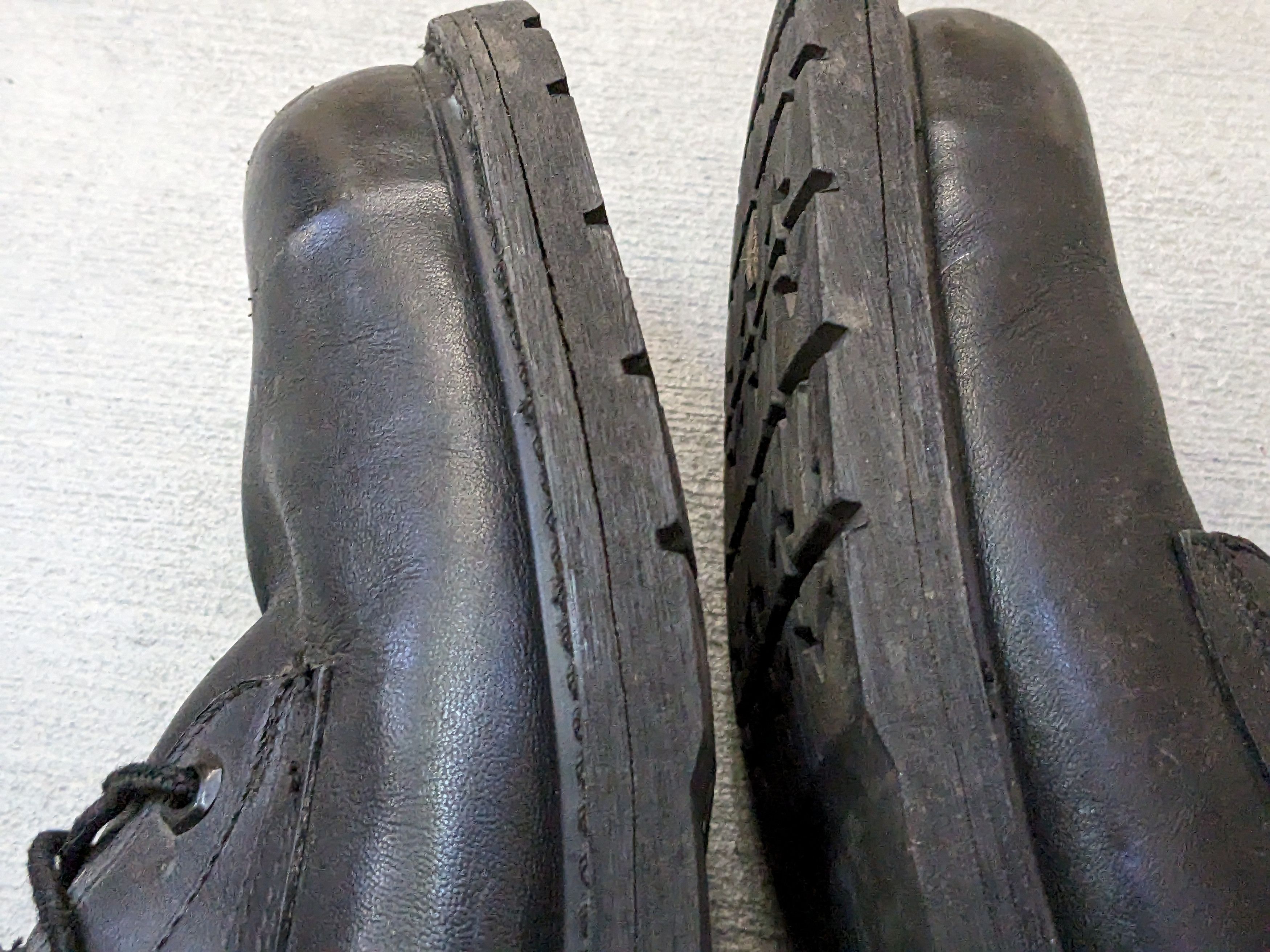 Genuine Leather × Vintage Vintage Combat Boots Black 11.5 Narrow Leather Biker Chunky Size US 11.5 / EU 44-45 - 5 Thumbnail