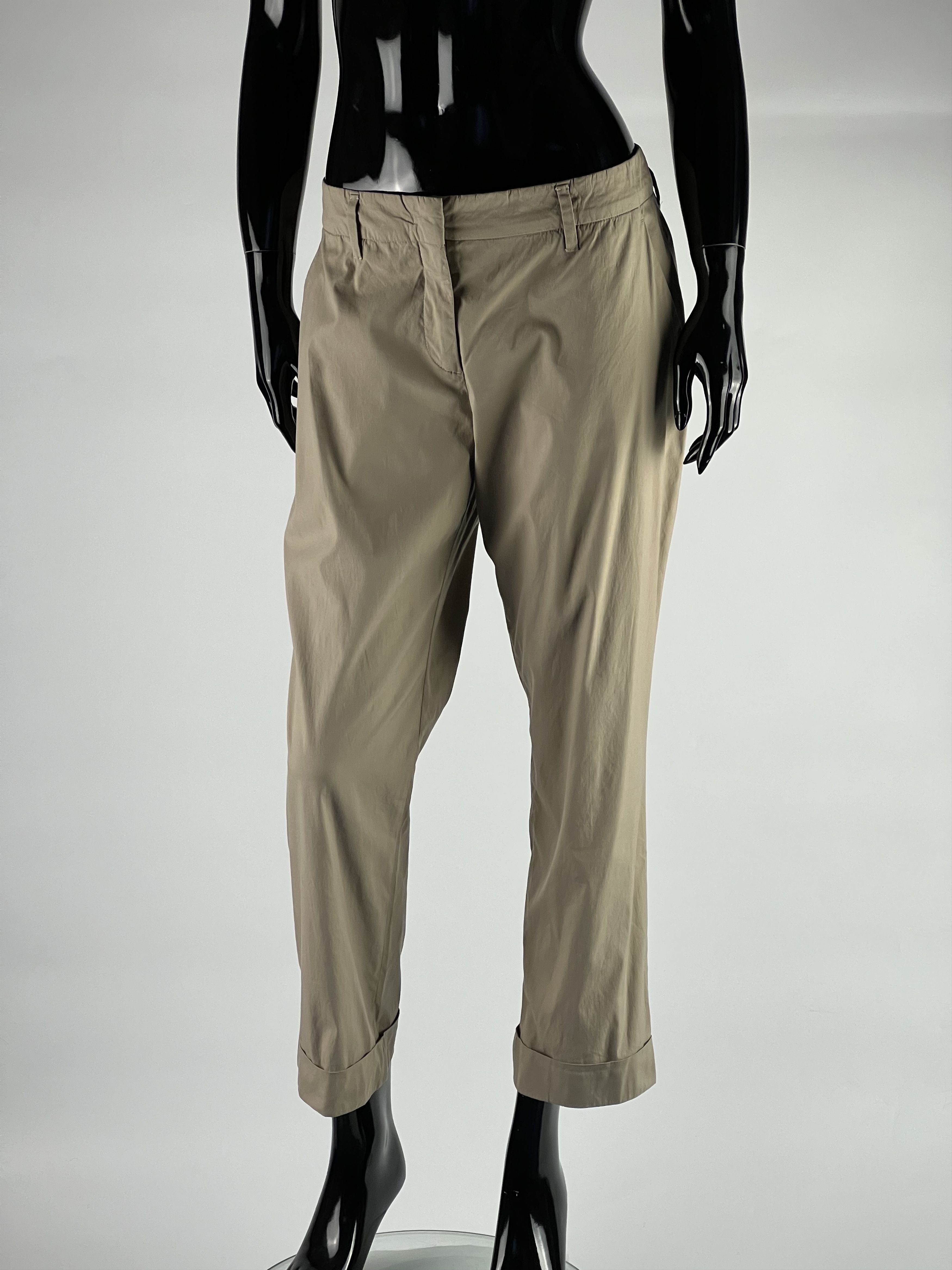 Prada Prada Women's Beige Cropped Chino Pants Size IT44 Size 30" / US 8 / IT 44 - 1 Thumbnail