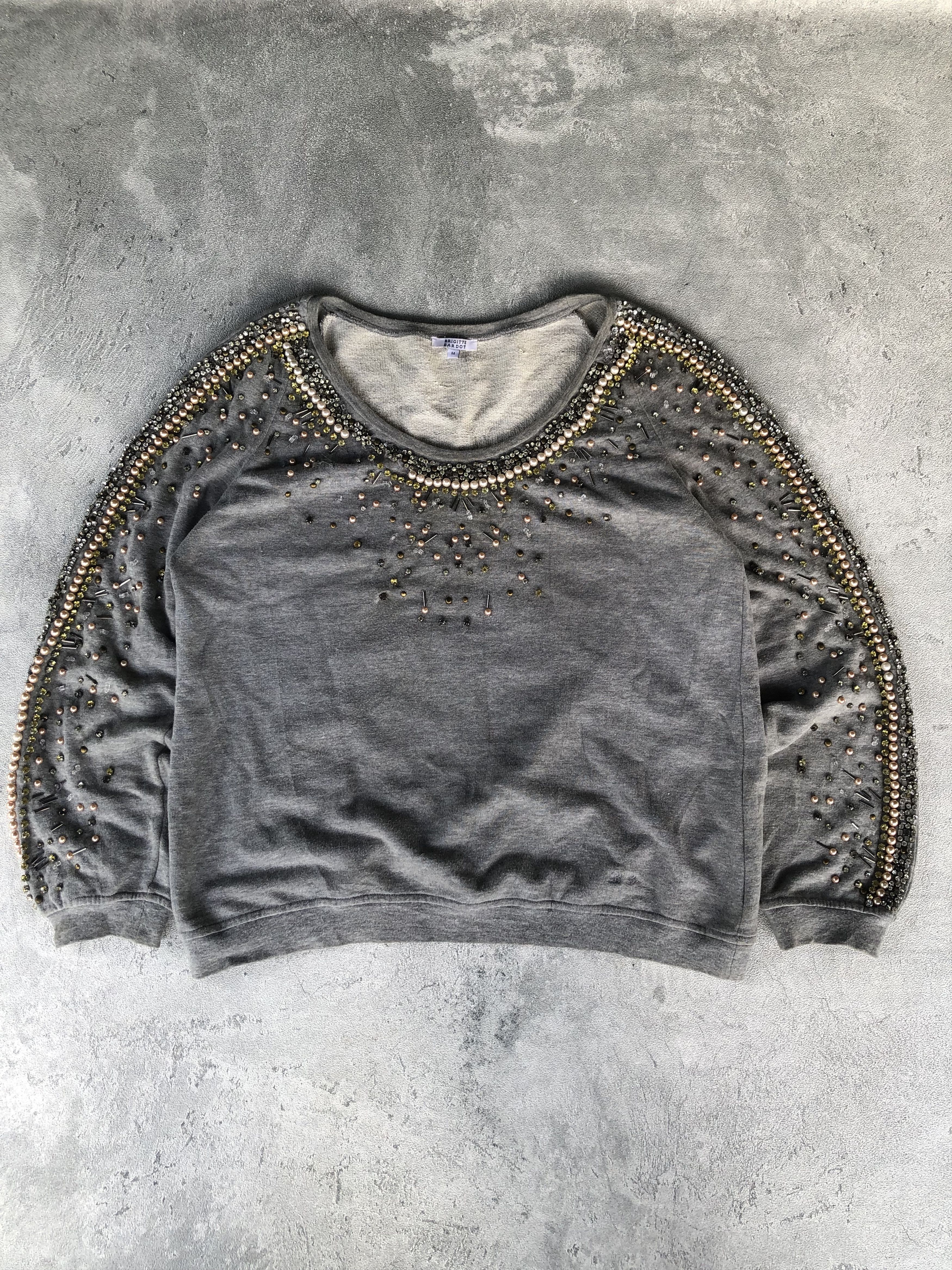 Designer × Japanese Brand Brigitte Bardot Studded Beaded Embelished Sweatshirt Size M / US 6-8 / IT 42-44 - 1 Thumbnail