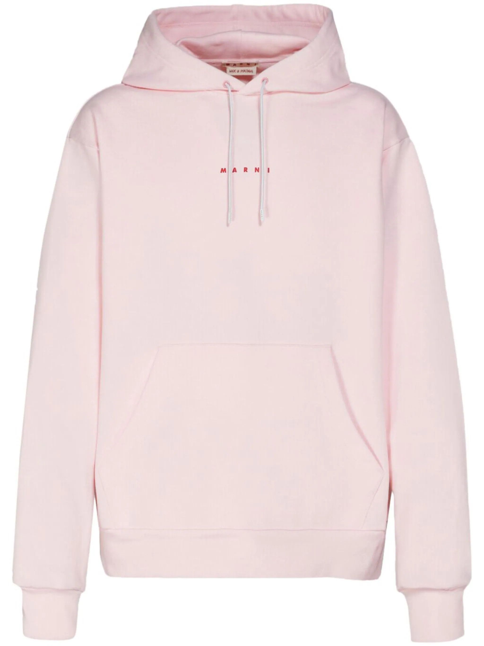 image of Marni O1W1Db10524 Logo Print Cotton Hoodie In Light Pink, Men's (Size Small)