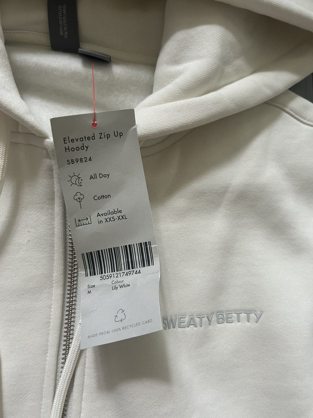 Sweaty Betty Sweaty Betty Elevated Zip Up Hoodie Lily White Size M / US 6-8 / IT 42-44 - 3 Thumbnail