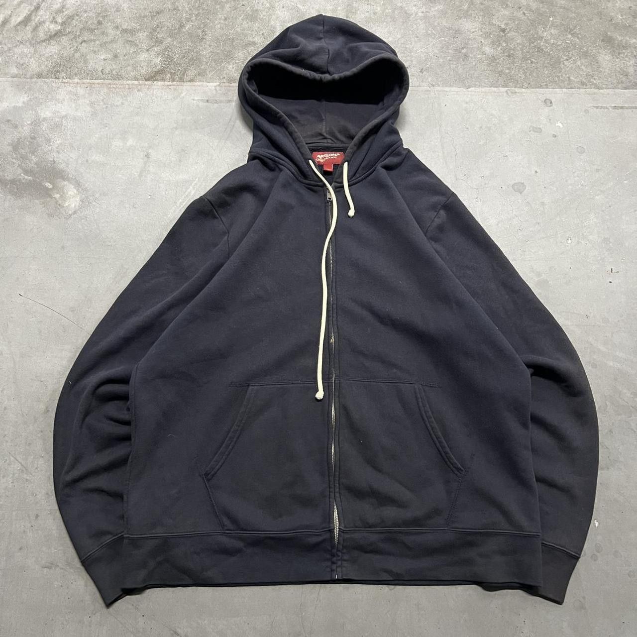 Vintage Vintage Y2K/2000s Blank Faded Navy Blue Zipup Hoodie! Size US XL / EU 56 / 4 - 1 Thumbnail
