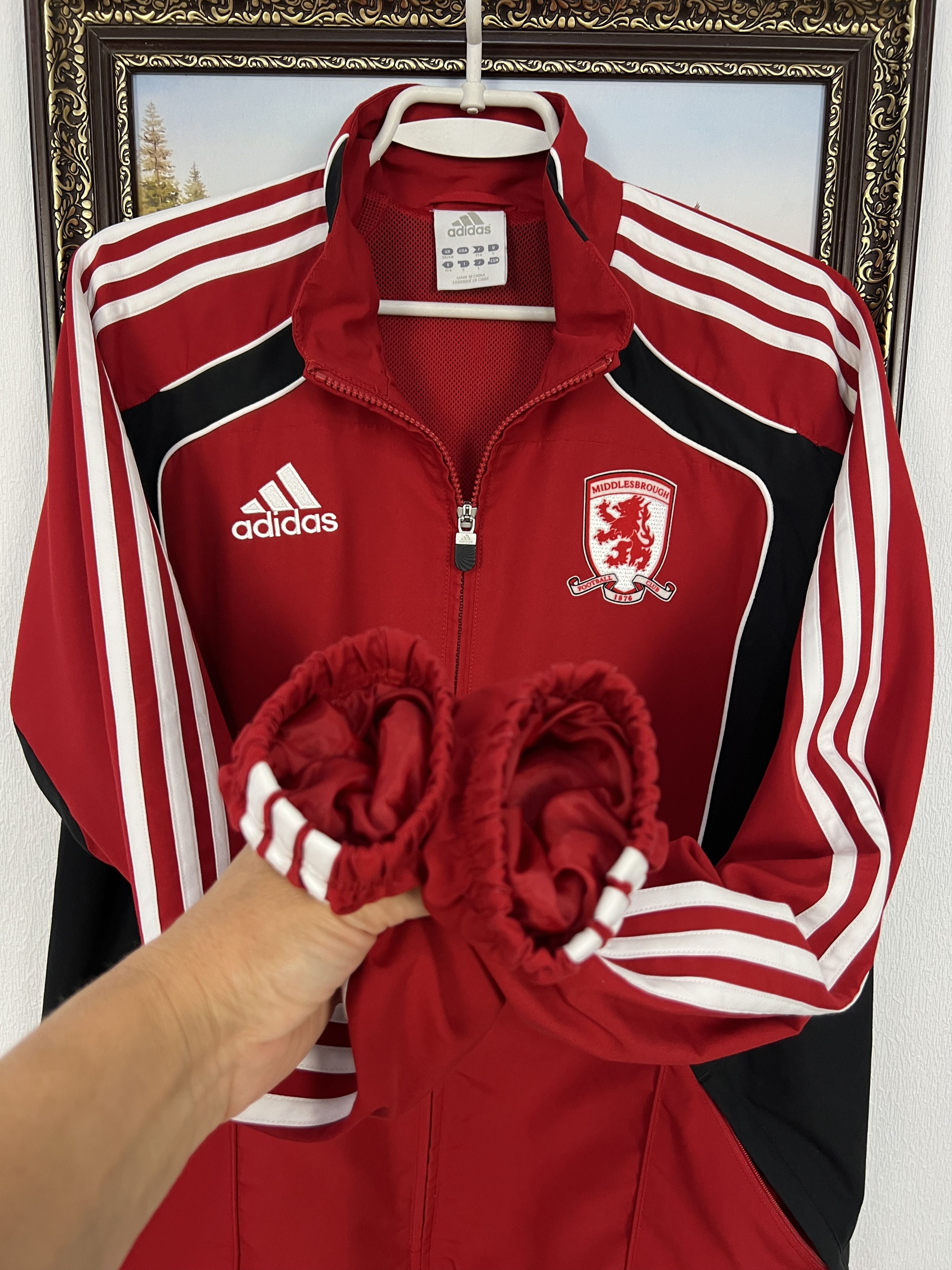 Adidas Vintage Adidas Middlesbrough Football Jacket Soccer Red Size US M / EU 48-50 / 2 - 5 Thumbnail