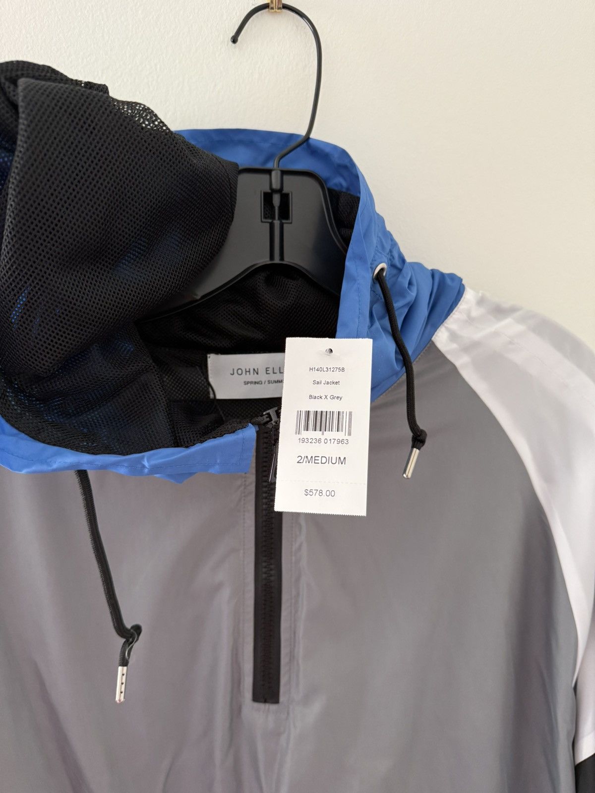 John Elliott John Elliott Blue and Grey Sail Pullover Jacket Size US M / EU 48-50 / 2 - 3 Thumbnail