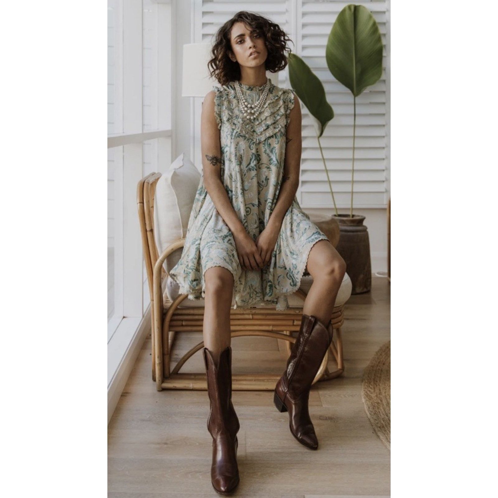 Spell SPELL & THE GYPSY Collective Aurora Tunic Dress Lace Trim XS Size XS / US 0-2 / IT 36-38 - 3 Thumbnail