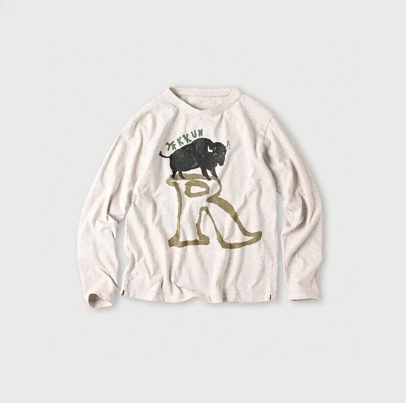 45rpm 45R Bull Print Cotton Long-Sleeve T-Shirt Size US XL / EU 56 / 4 - 1 Thumbnail