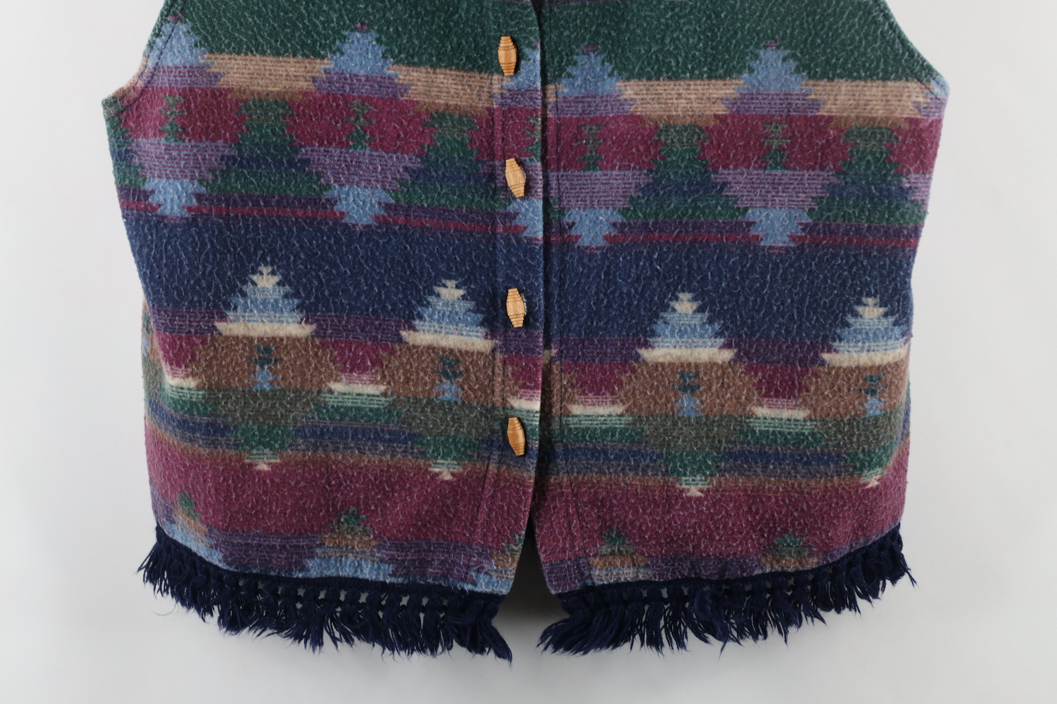Vintage Vintage 90s Streetwear Fringed Blanket Vest Jacket USA Size L / US 10 / IT 46 - 3 Thumbnail